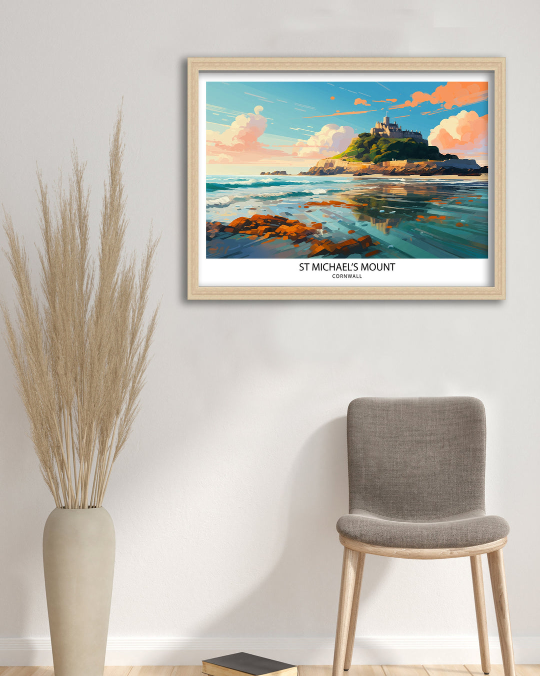 St Michaels Mount Cornwall Poster Historical Island Art Cornish Castle Poster Marazion