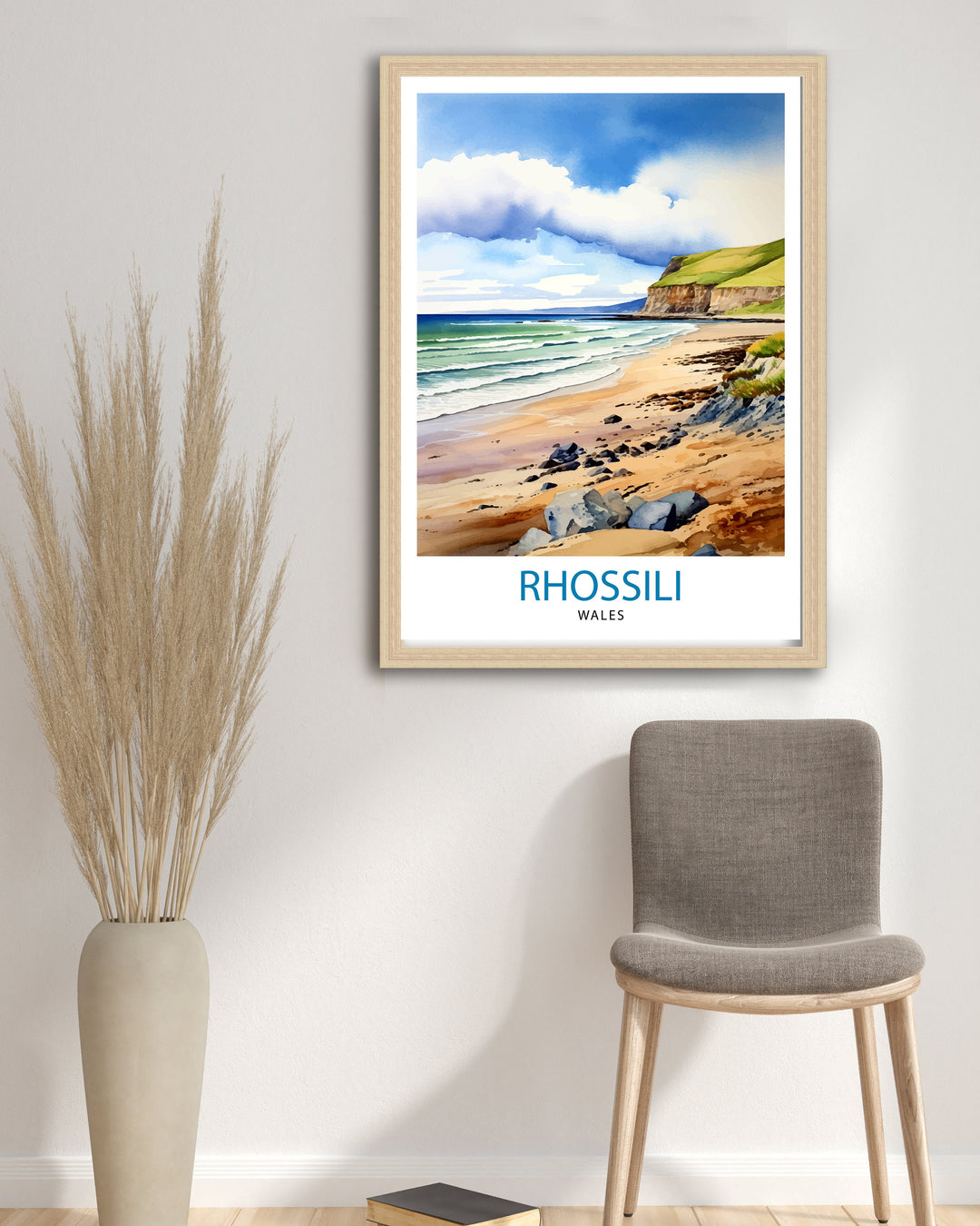 Rhossili Wales Poster Stunning Welsh Coastline Art Rhossili Bay Poster Gower Peninsula