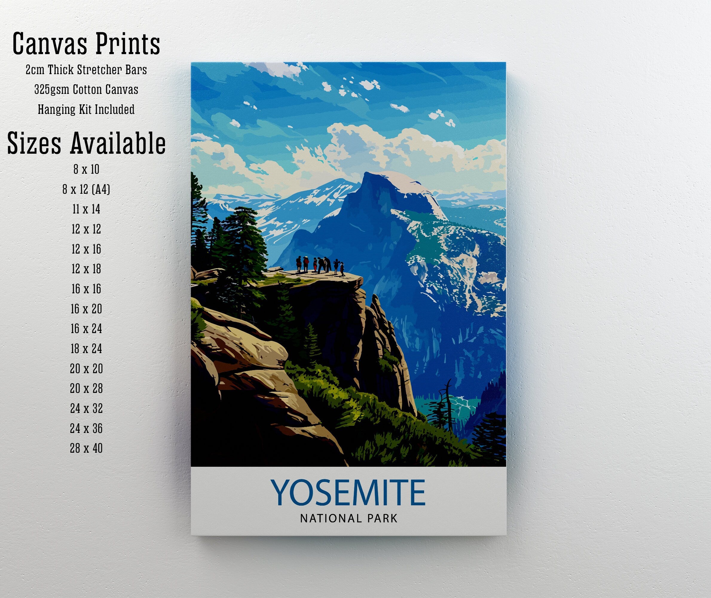 Yosemite National Park Travel Print| Yosemite Wall Art Yosemite Home Living Decor Yosemite Illustration Travel Poster Gift for Yosemite Fans