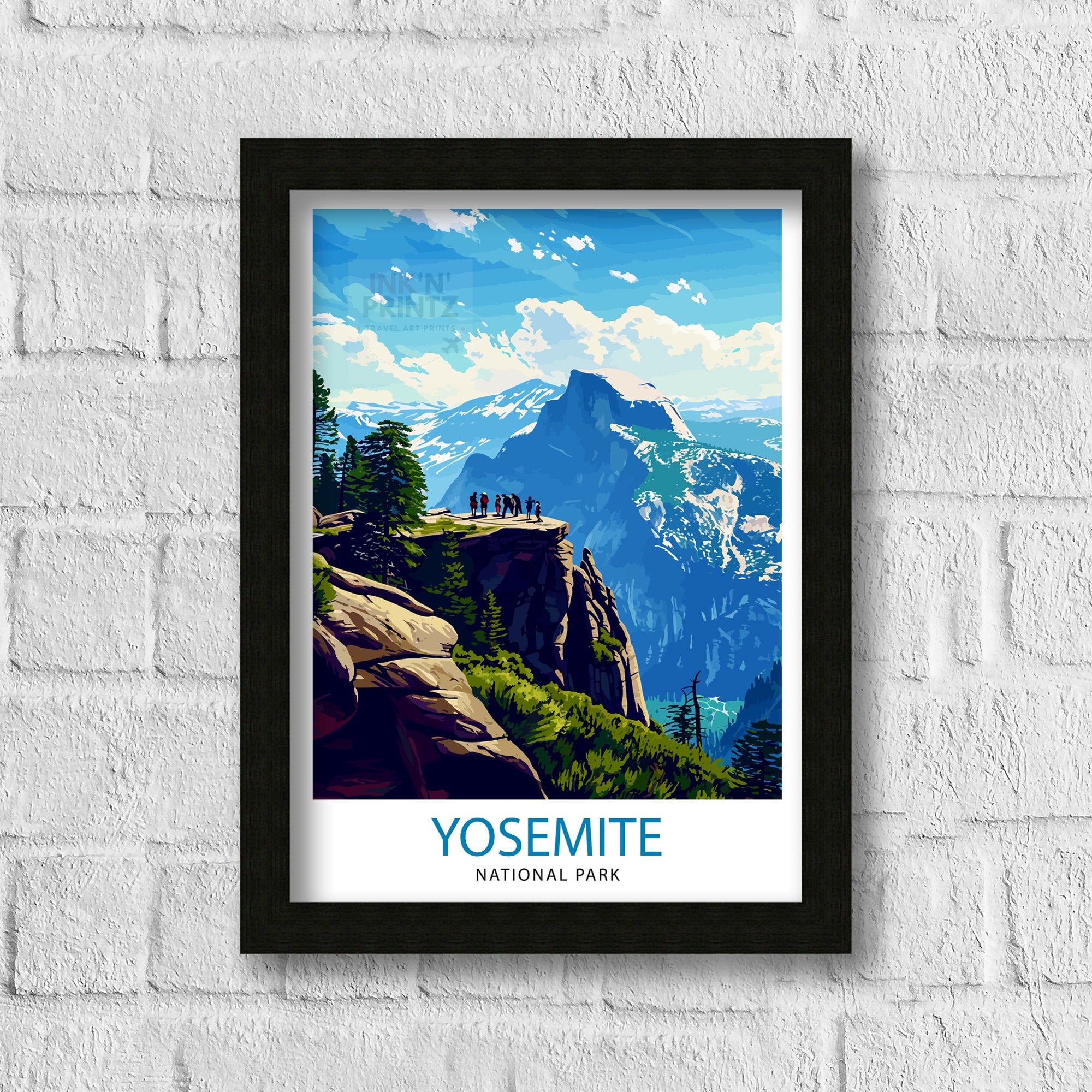 Yosemite National Park Travel Print| Yosemite Wall Art Yosemite Home Living Decor Yosemite Illustration Travel Poster Gift for Yosemite Fans