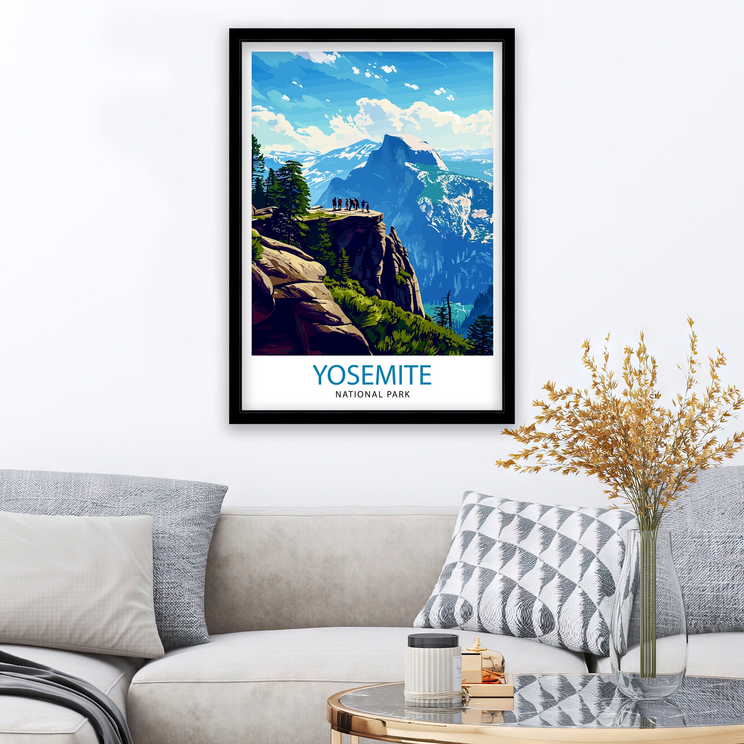 Yosemite National Park Travel Print| Yosemite Wall Art Yosemite Home Living Decor Yosemite Illustration Travel Poster Gift for Yosemite Fans