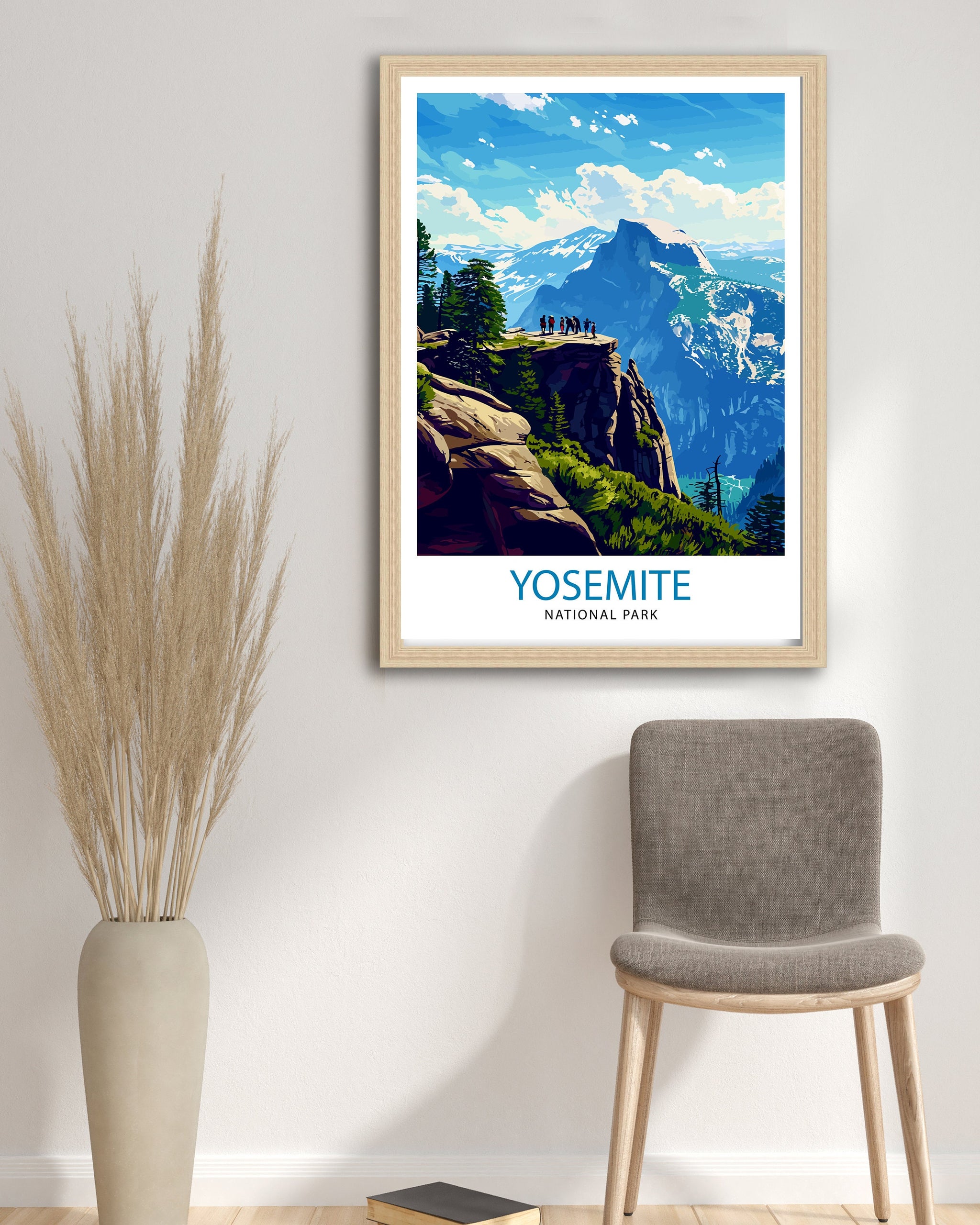 Yosemite National Park Travel Print| Yosemite Wall Art Yosemite Home Living Decor Yosemite Illustration Travel Poster Gift for Yosemite Fans