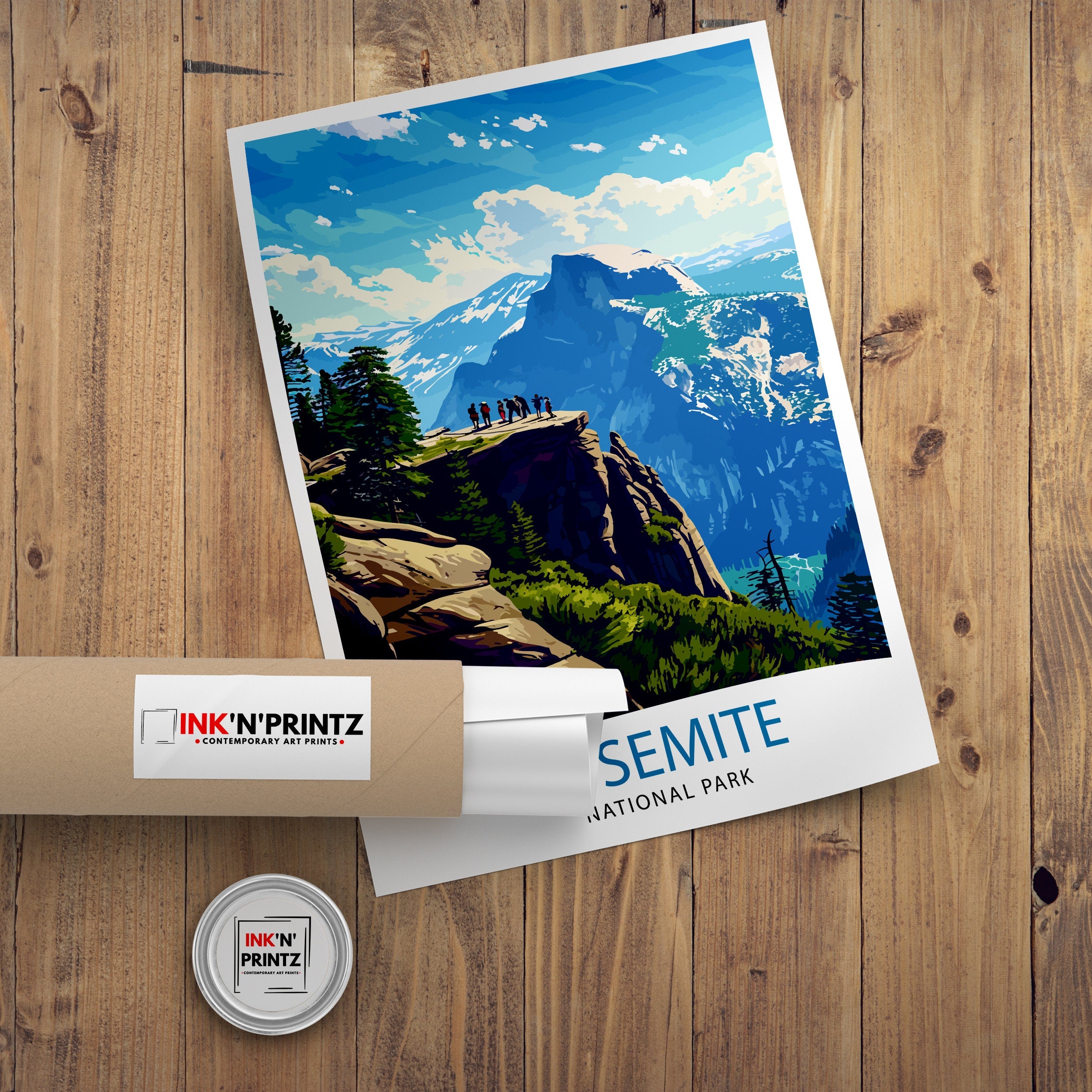 Yosemite National Park Travel Print| Yosemite Wall Art Yosemite Home Living Decor Yosemite Illustration Travel Poster Gift for Yosemite Fans