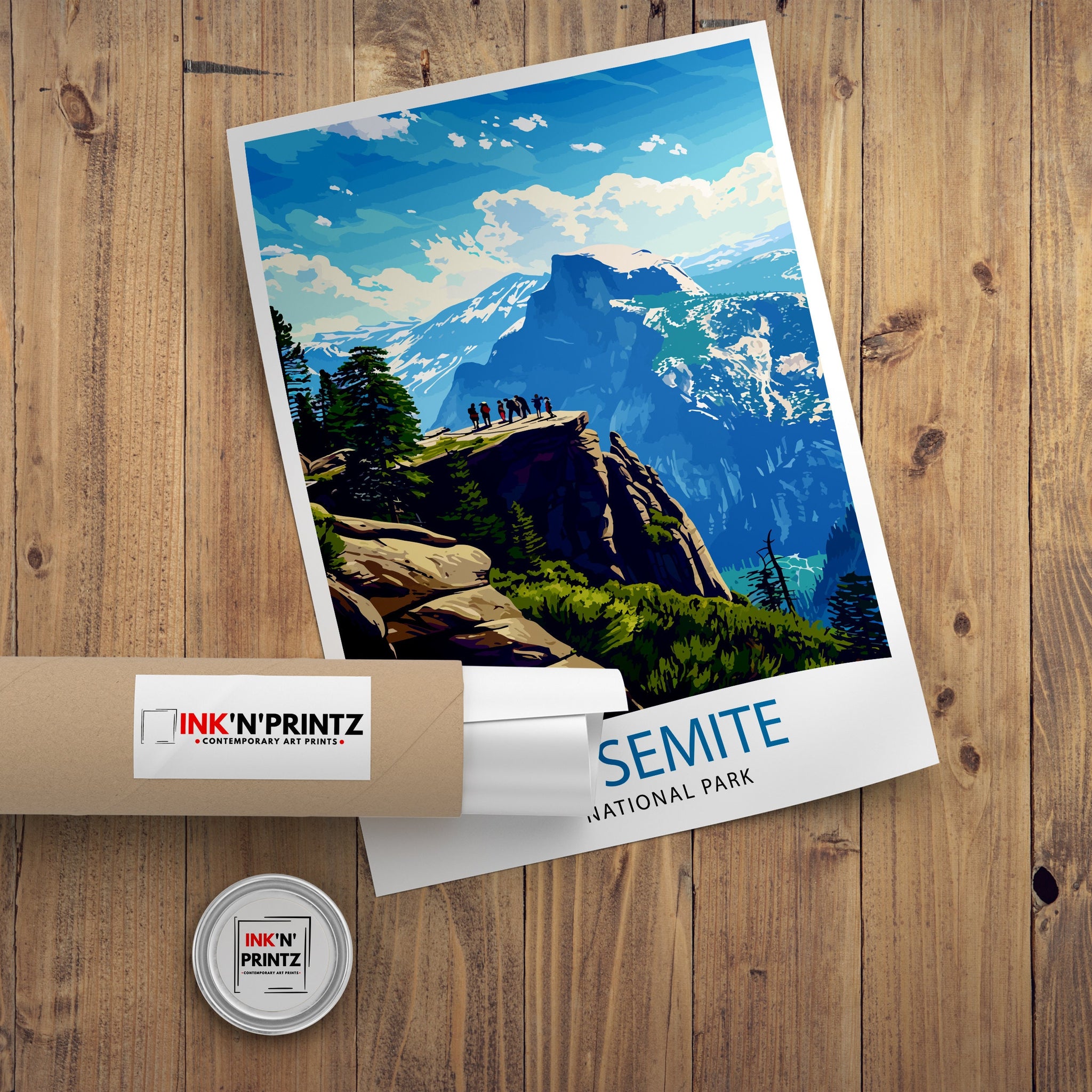 Yosemite National Park Travel Print| Yosemite Wall Art Yosemite Home Living Decor Yosemite Illustration Travel Poster Gift for Yosemite Fans