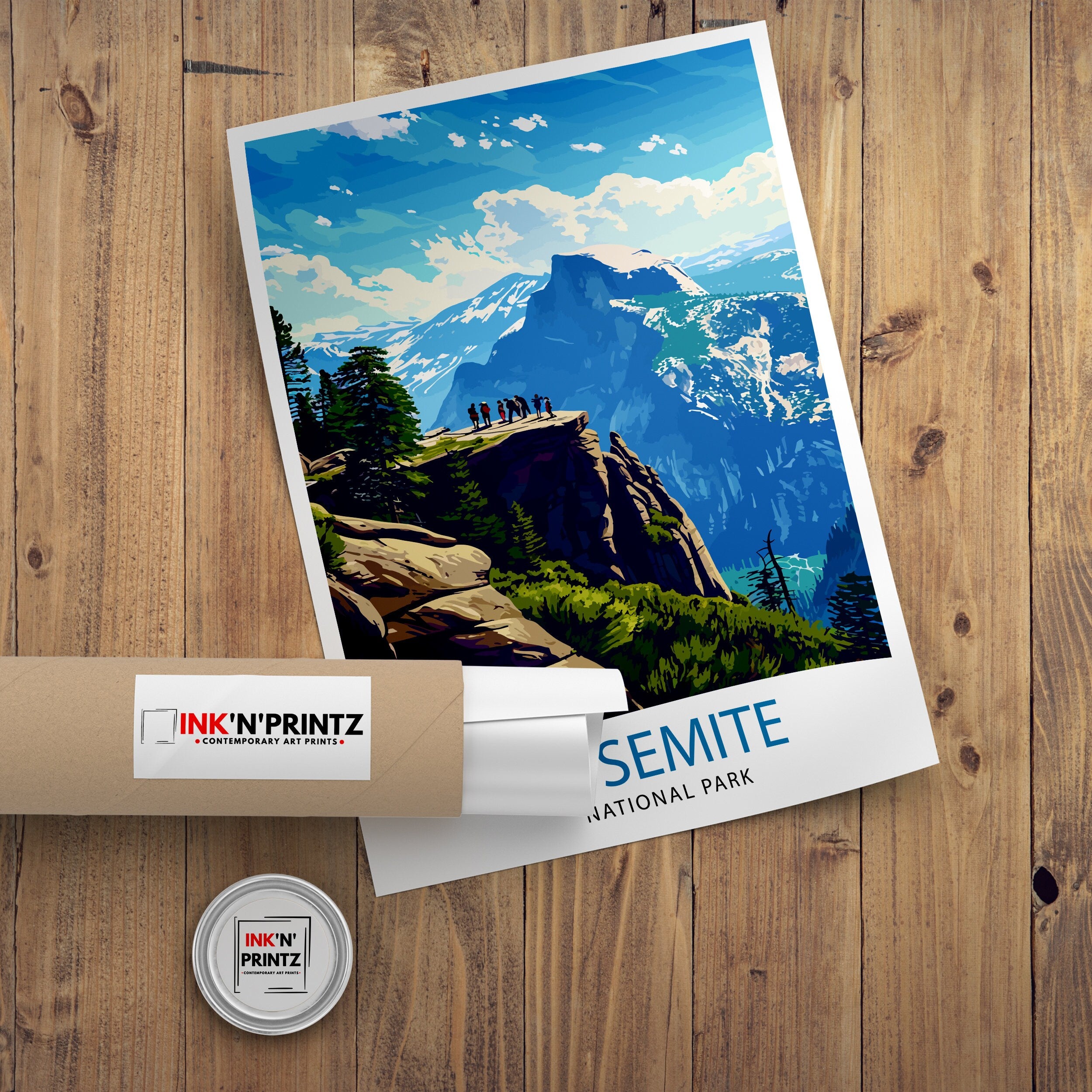 Yosemite National Park Travel Print| Yosemite Wall Art Yosemite Home Living Decor Yosemite Illustration Travel Poster Gift for Yosemite Fans