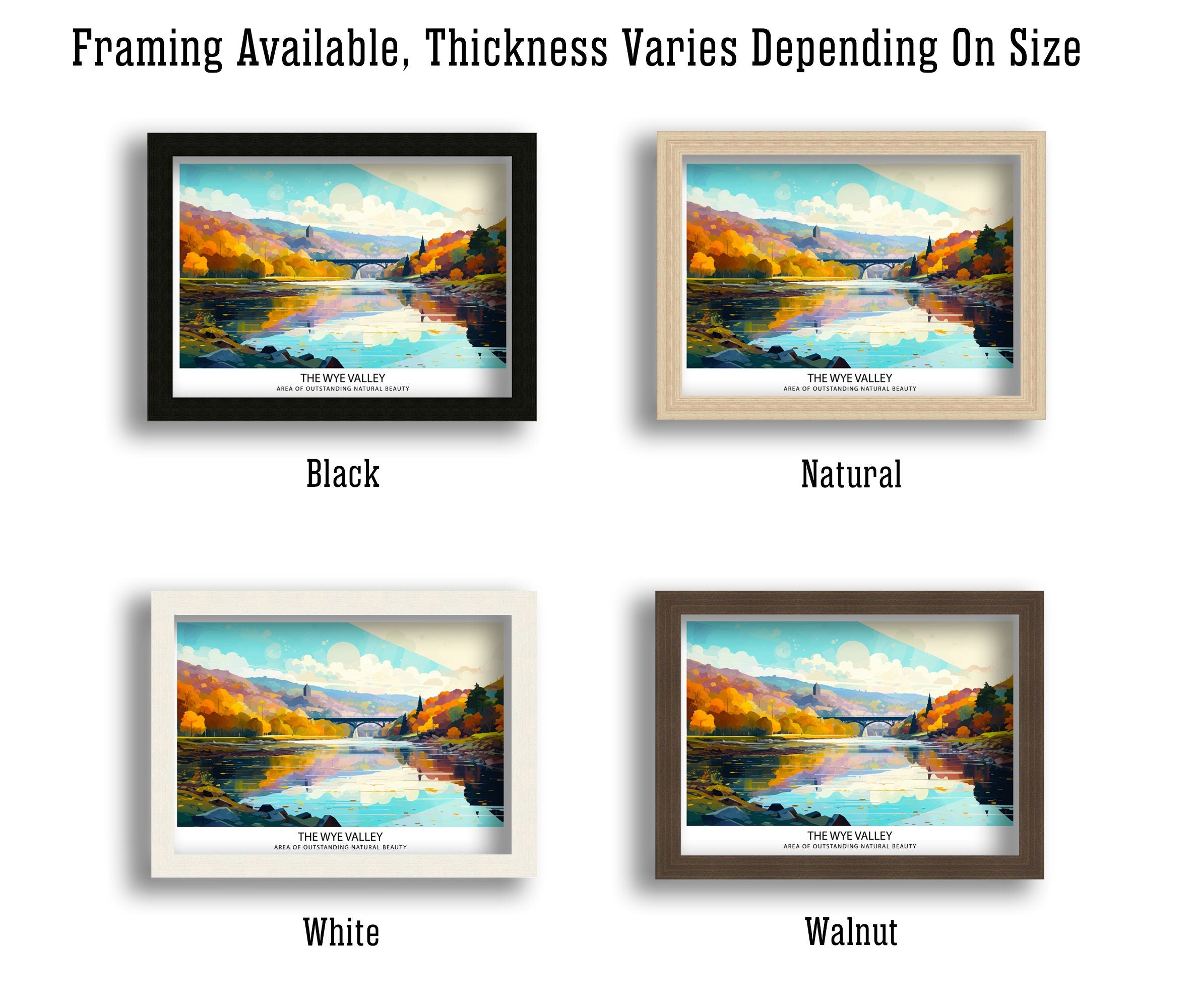 Wye Valley Travel Print Wye Valley Wall Art Wye Valley Home Decor Wye Valley Illustration Travel Poster Gift for Wye Valley UK Travel Print