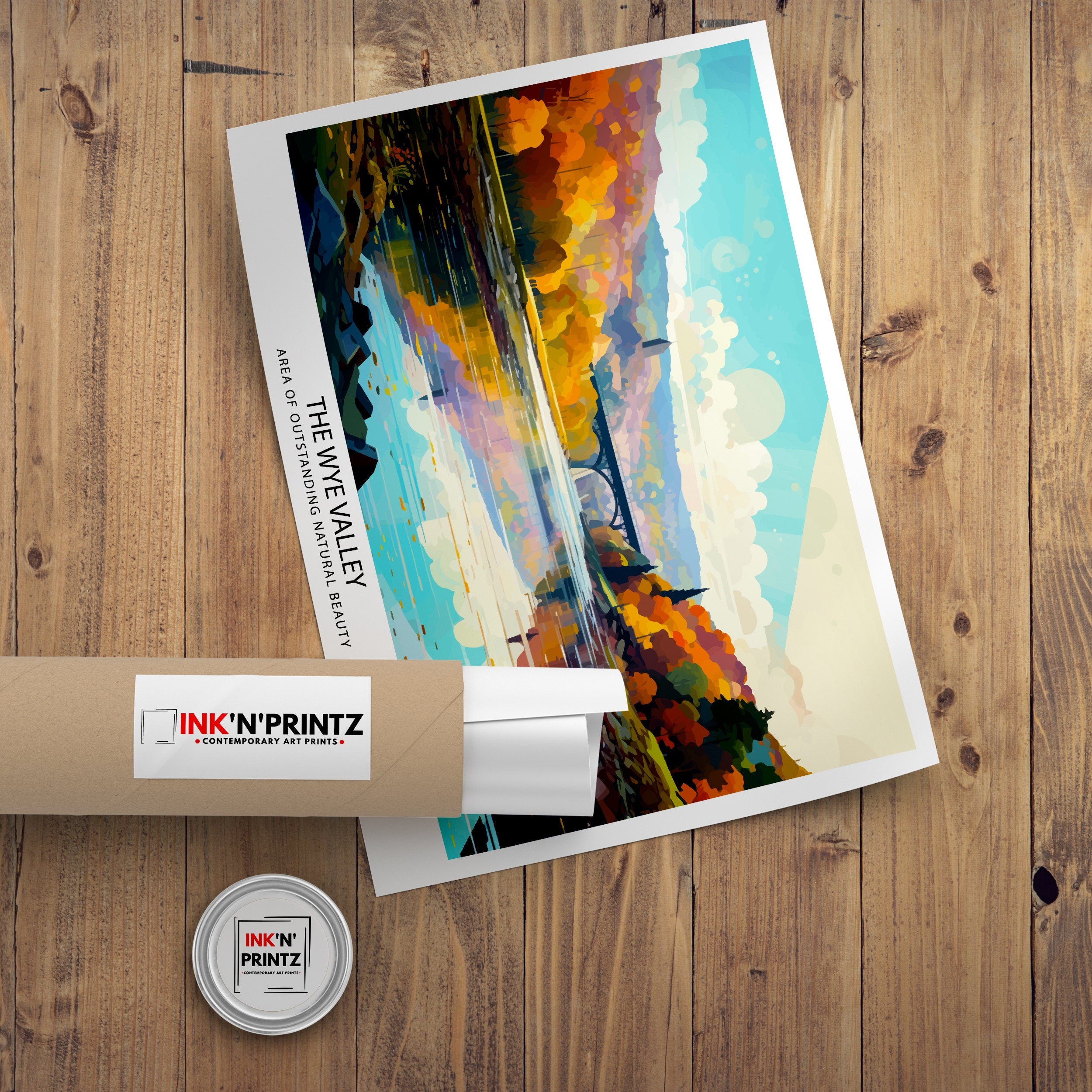 Wye Valley Travel Print Wye Valley Wall Art Wye Valley Home Decor Wye Valley Illustration Travel Poster Gift for Wye Valley UK Travel Print