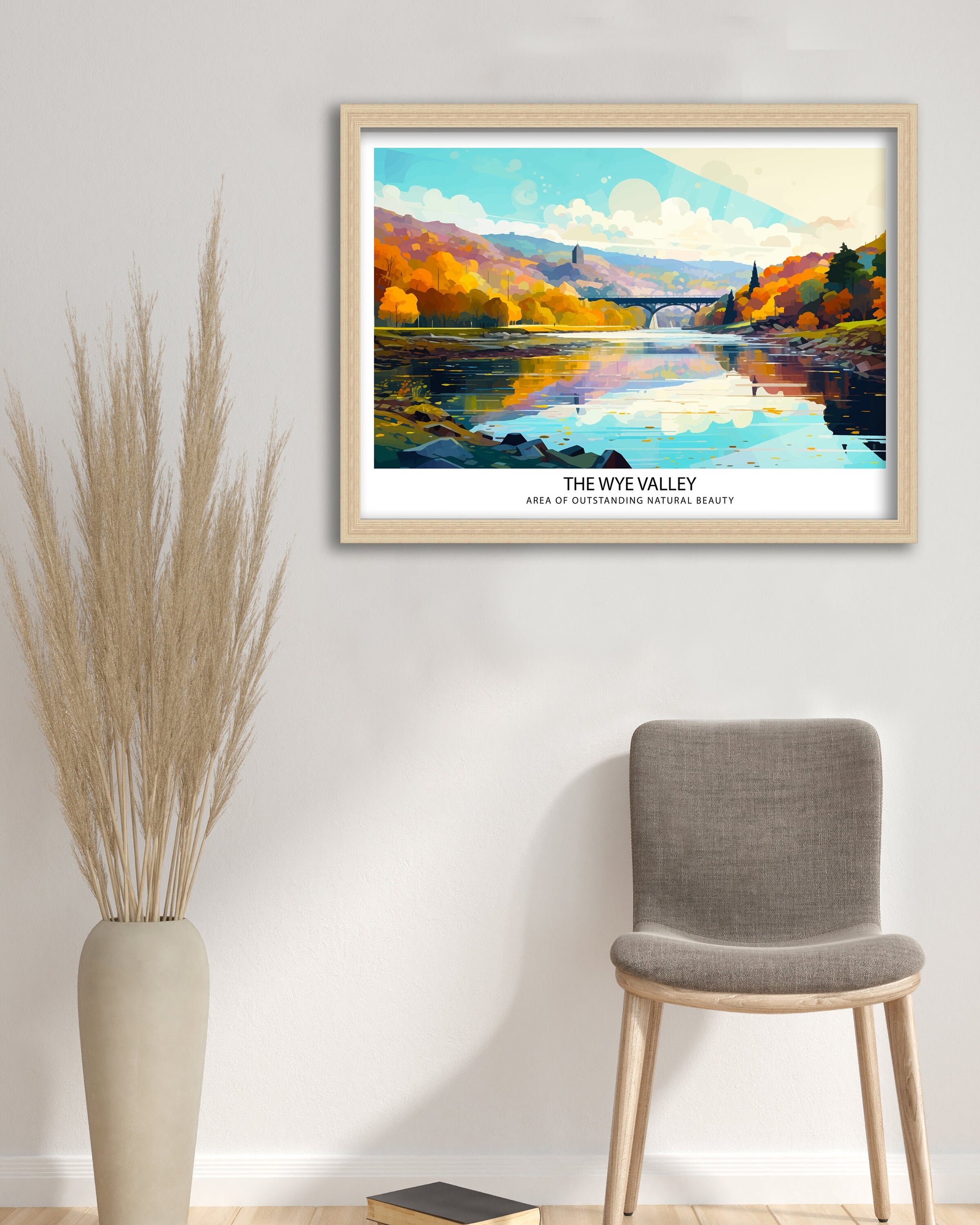 Wye Valley Travel Print Wye Valley Wall Art Wye Valley Home Decor Wye Valley Illustration Travel Poster Gift for Wye Valley UK Travel Print
