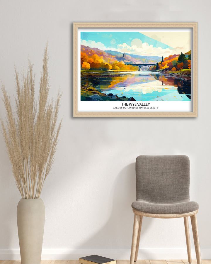 Wye Valley Travel Poster Wye Valley Wall Art Wye Valley Home Decor Wye Valley Illustration Travel Poster Gift for Wye Valley UK Travel Poster