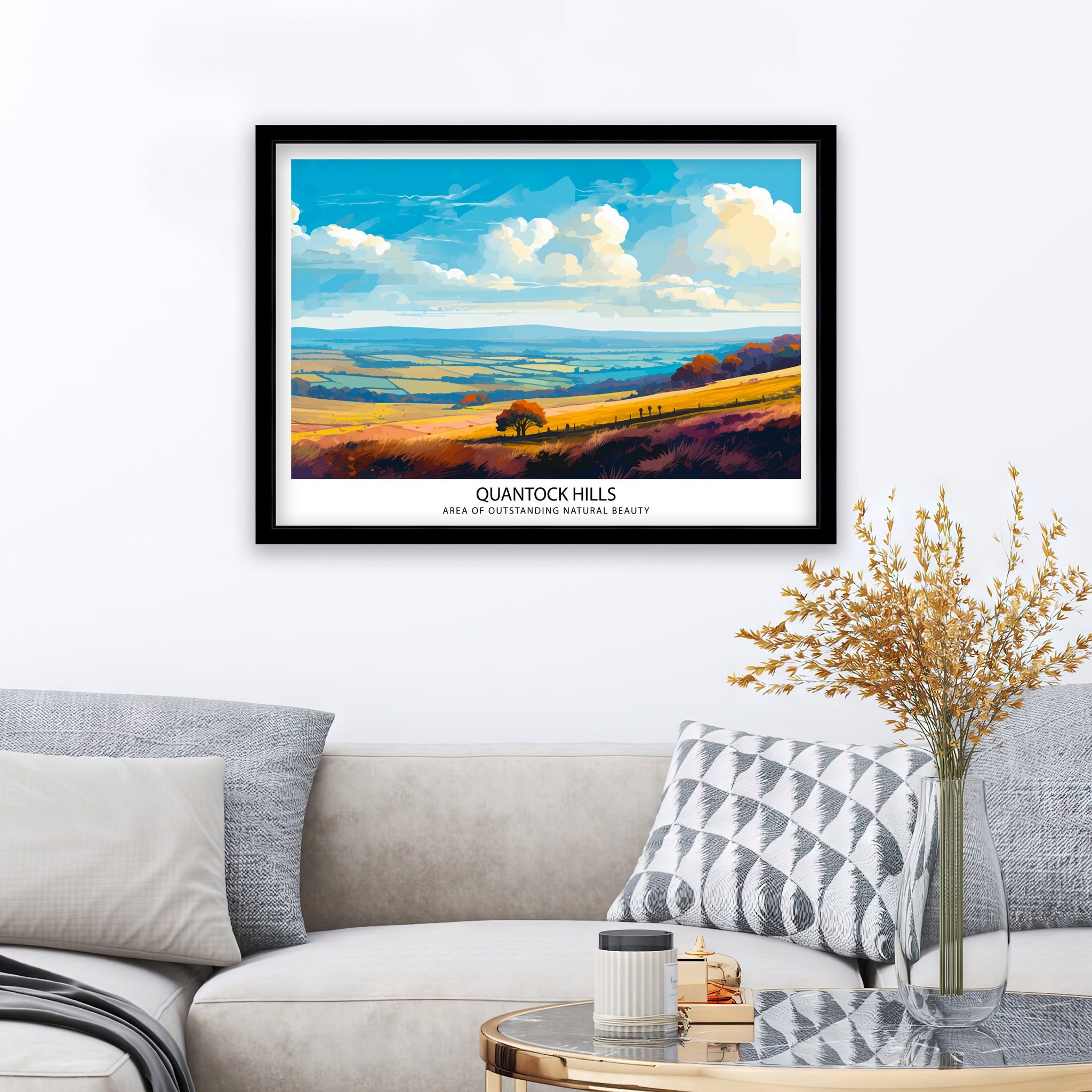 Quantock Hills Travel Print | Somerset Print| Quantock Hills Print| Quantock Print| Somerset Countyside| Somerset Hills Print