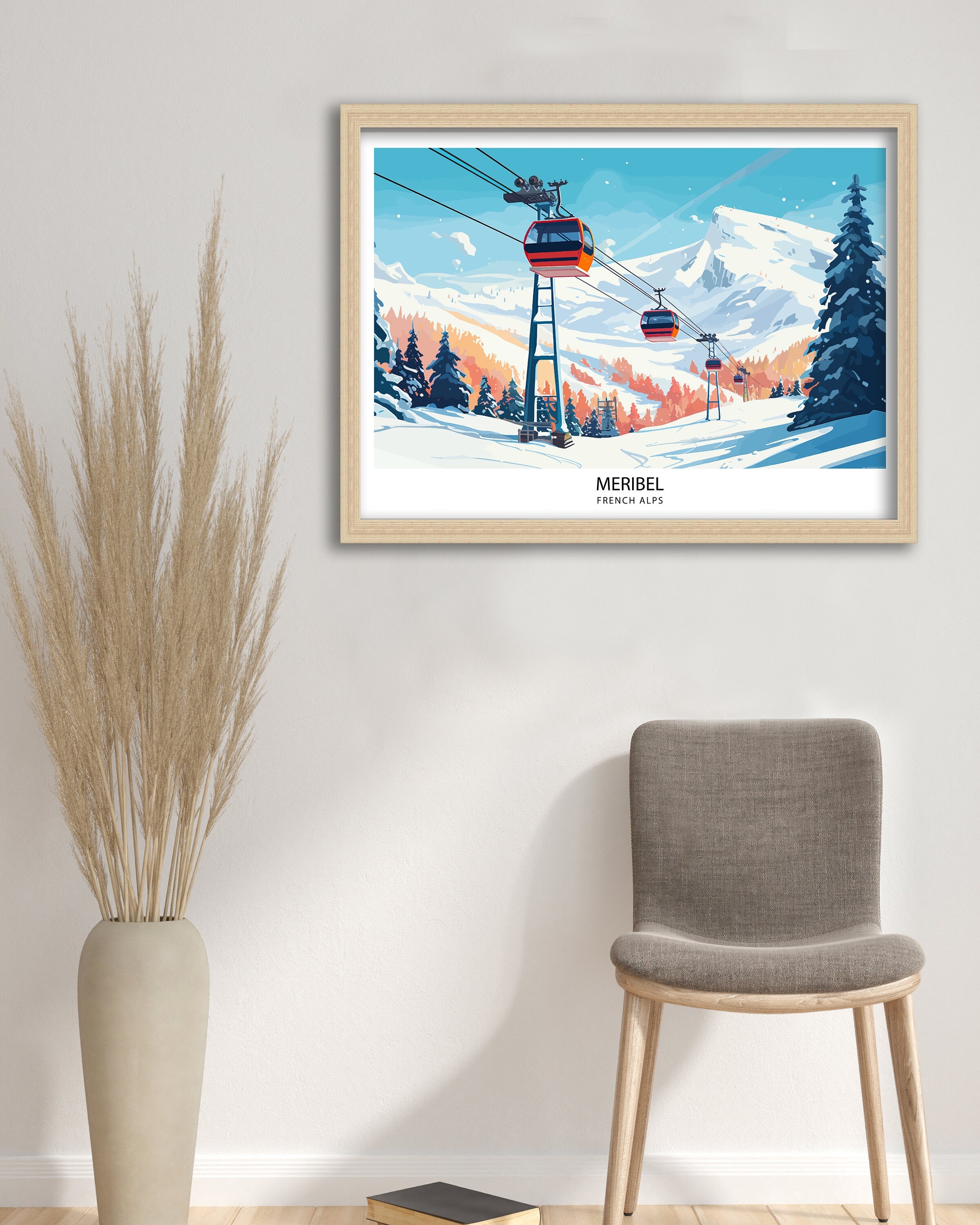 Meribel Travel Print | Ski Poster| Meribel Poster| Ski Print| Ski Art| Ski Resort Poster| Ski Wall Art| France| Meribel Print| Ski Resort