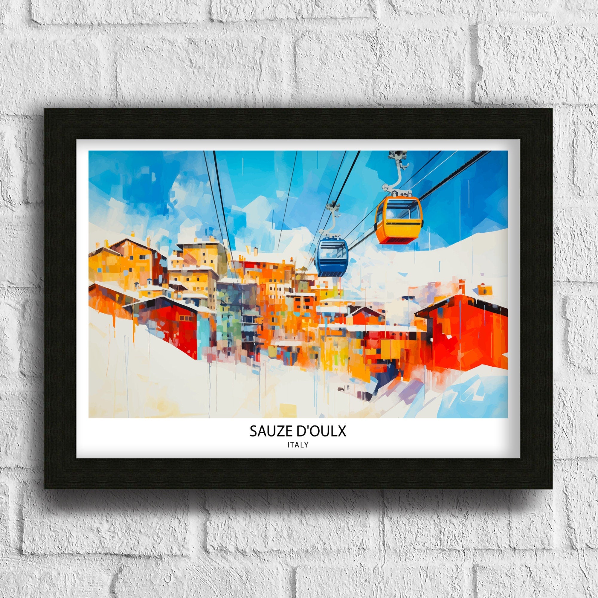 Sauze d'Oulx Italy Travel Print Sauze d'Oulx Wall Decor Sauze d'Oulx Poster Italy Travel Prints Sauze d'Oulx Art Print Sauze d'Oulx