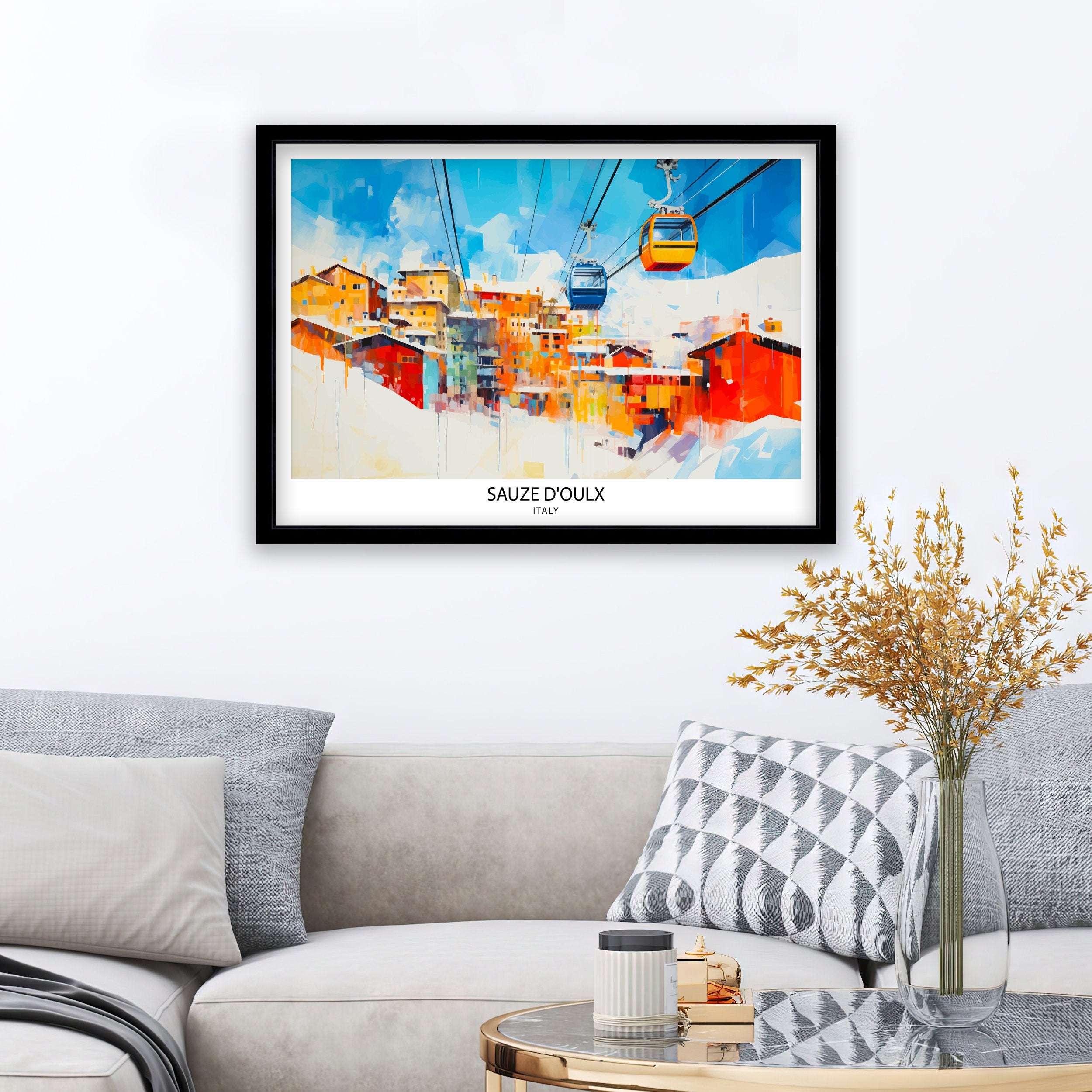 Sauze d'Oulx Italy Travel Print Sauze d'Oulx Wall Decor Sauze d'Oulx Poster Italy Travel Prints Sauze d'Oulx Art Print Sauze d'Oulx