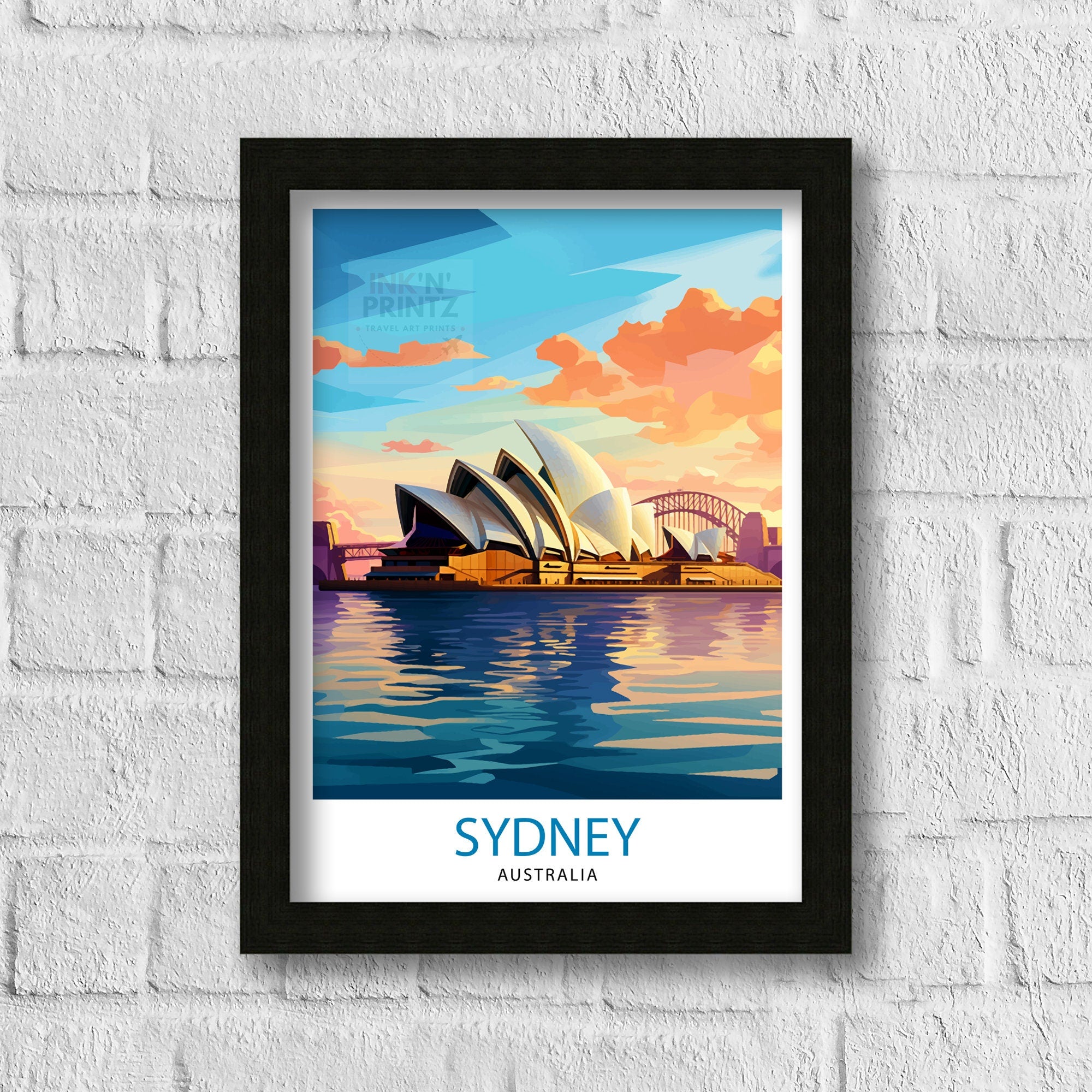 Sydney Australia Travel Print Sydney Wall Decor Sydney Home Living Decor Sydney Illustration Travel Poster Gift For Sydney Australia Home