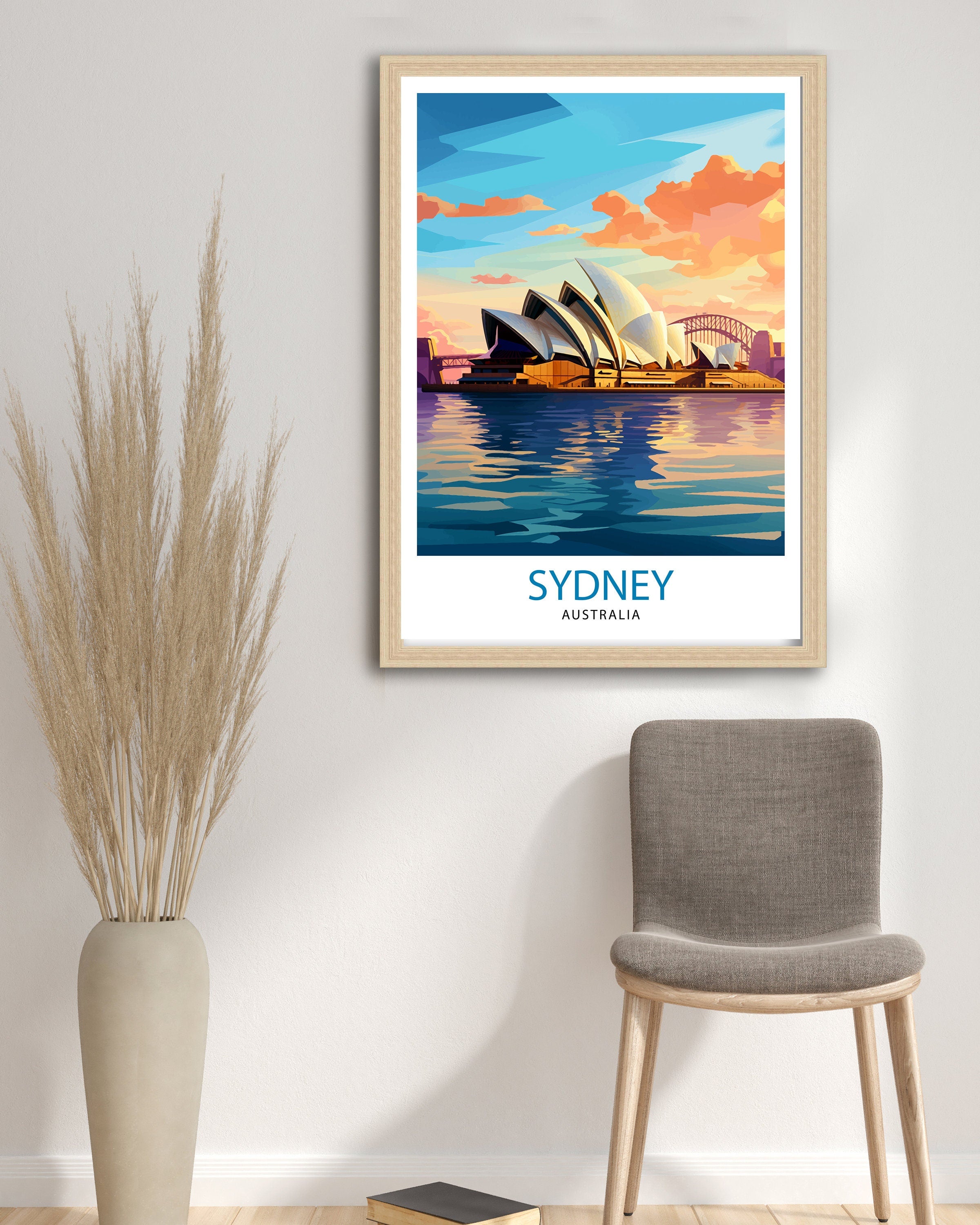 Sydney Australia Travel Print Sydney Wall Decor Sydney Home Living Decor Sydney Illustration Travel Poster Gift For Sydney Australia Home