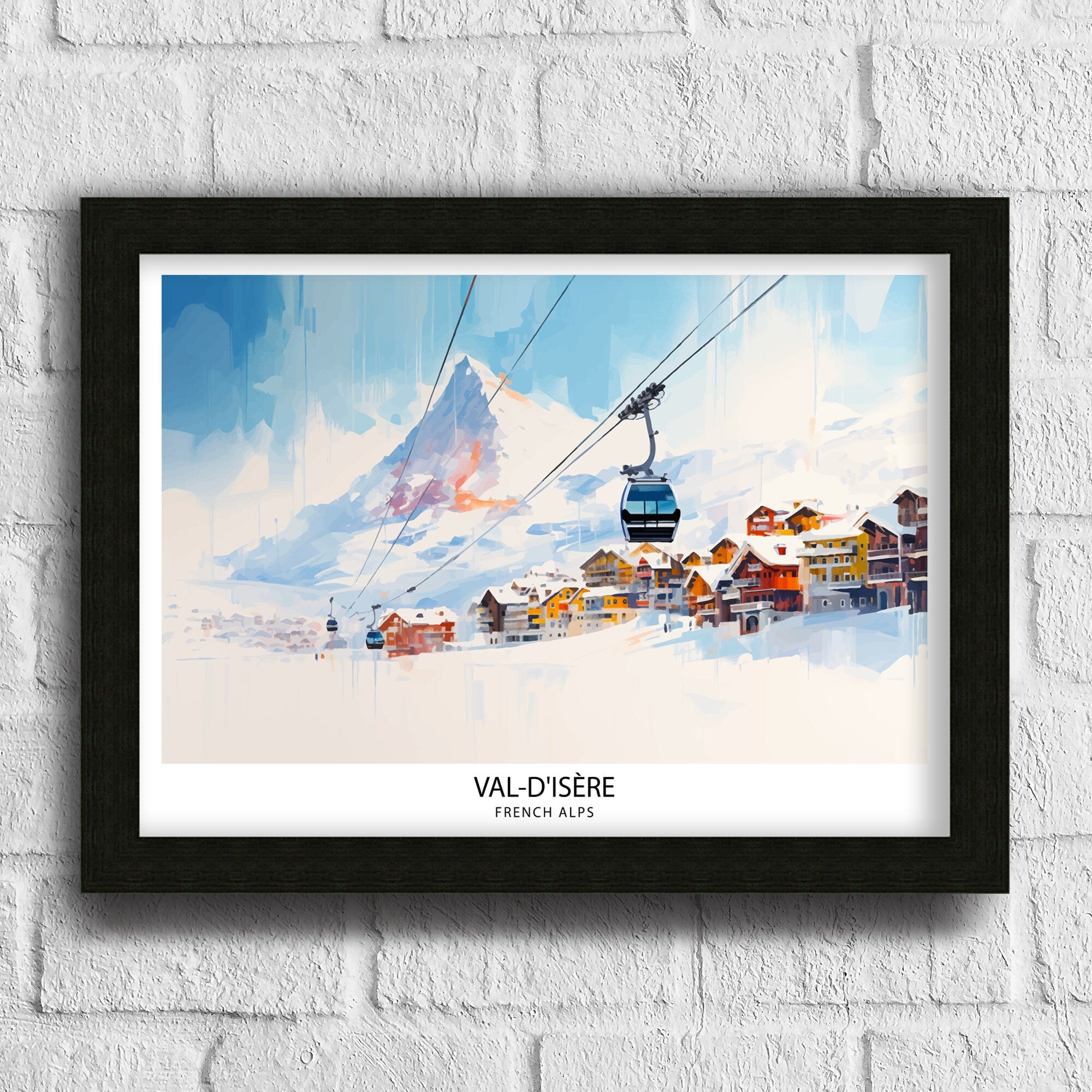 Val d'isere Travel Print | Ski Poster| Travel Poster| Ski Print| Val Di'sere Poster| French Alps| Skiing| Skiing Wall Art| Skiing Poster