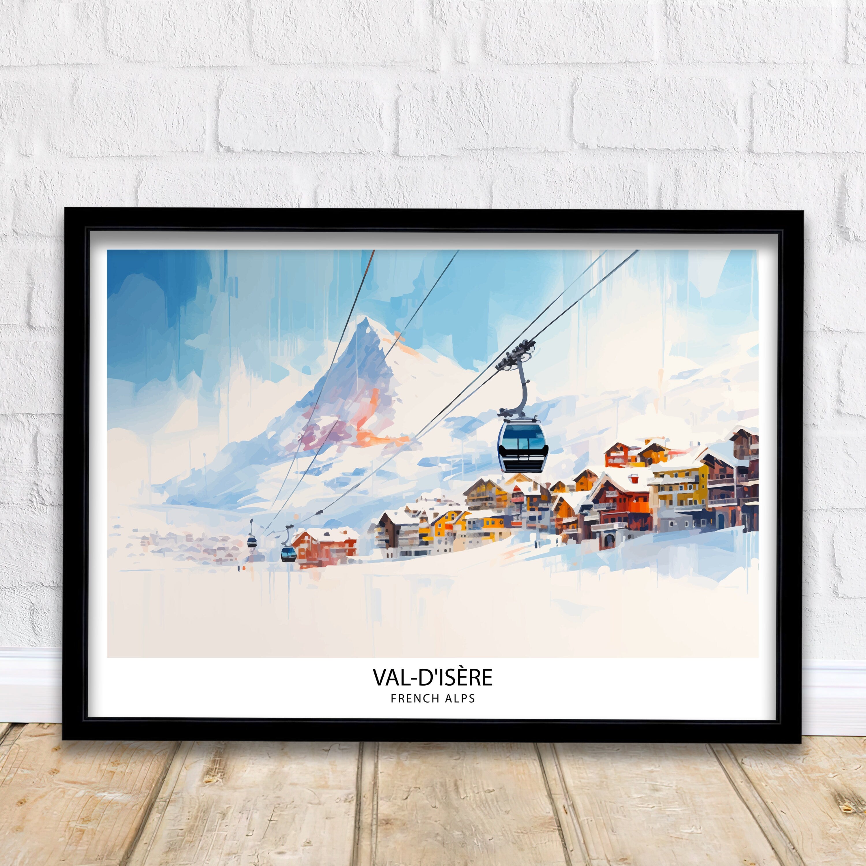 Val d'isere Travel Print | Ski Poster| Travel Poster| Ski Print| Val Di'sere Poster| French Alps| Skiing| Skiing Wall Art| Skiing Poster