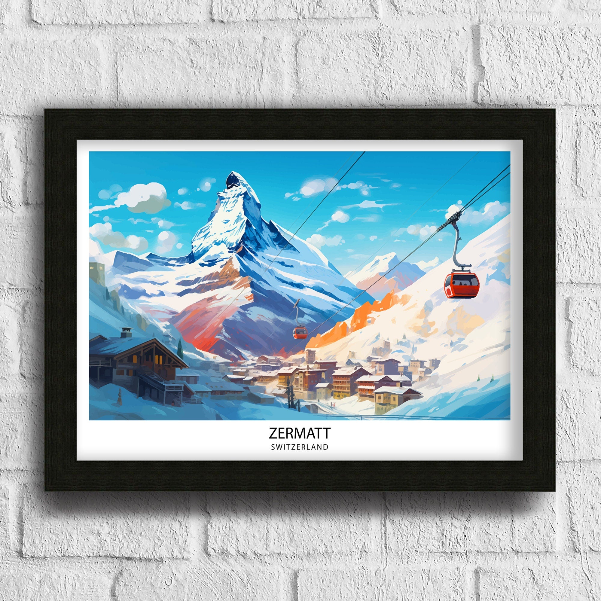 Zermatt Travel Print | Switzerland| Switzerland Poster| Zermatt Poster| Travel Poster| Zermatt Print| Switzerland Print| Wall Art| Zermatt