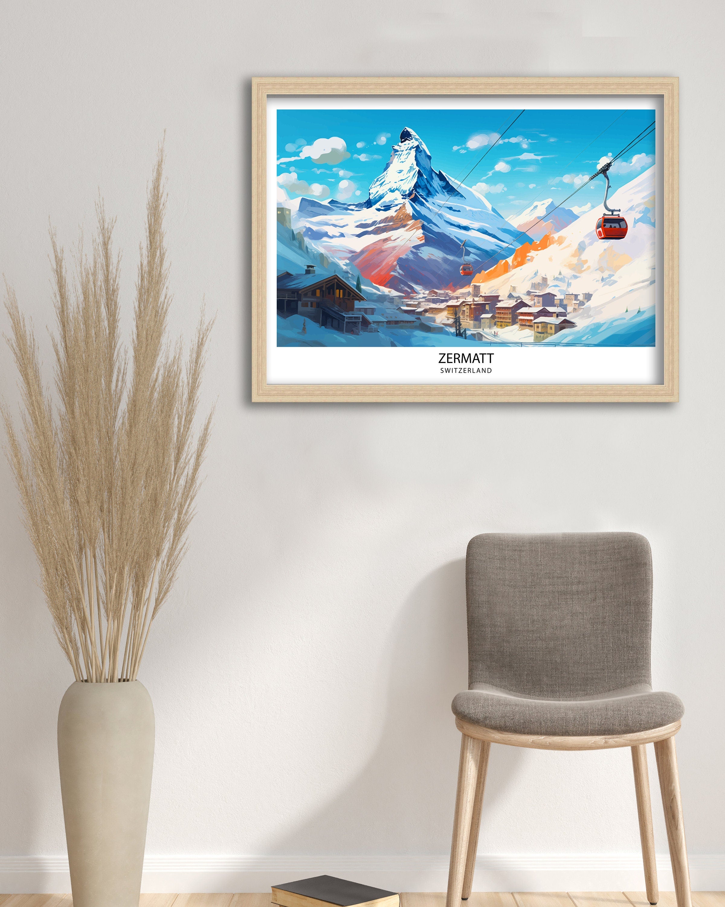 Zermatt Travel Print | Switzerland| Switzerland Poster| Zermatt Poster| Travel Poster| Zermatt Print| Switzerland Print| Wall Art| Zermatt