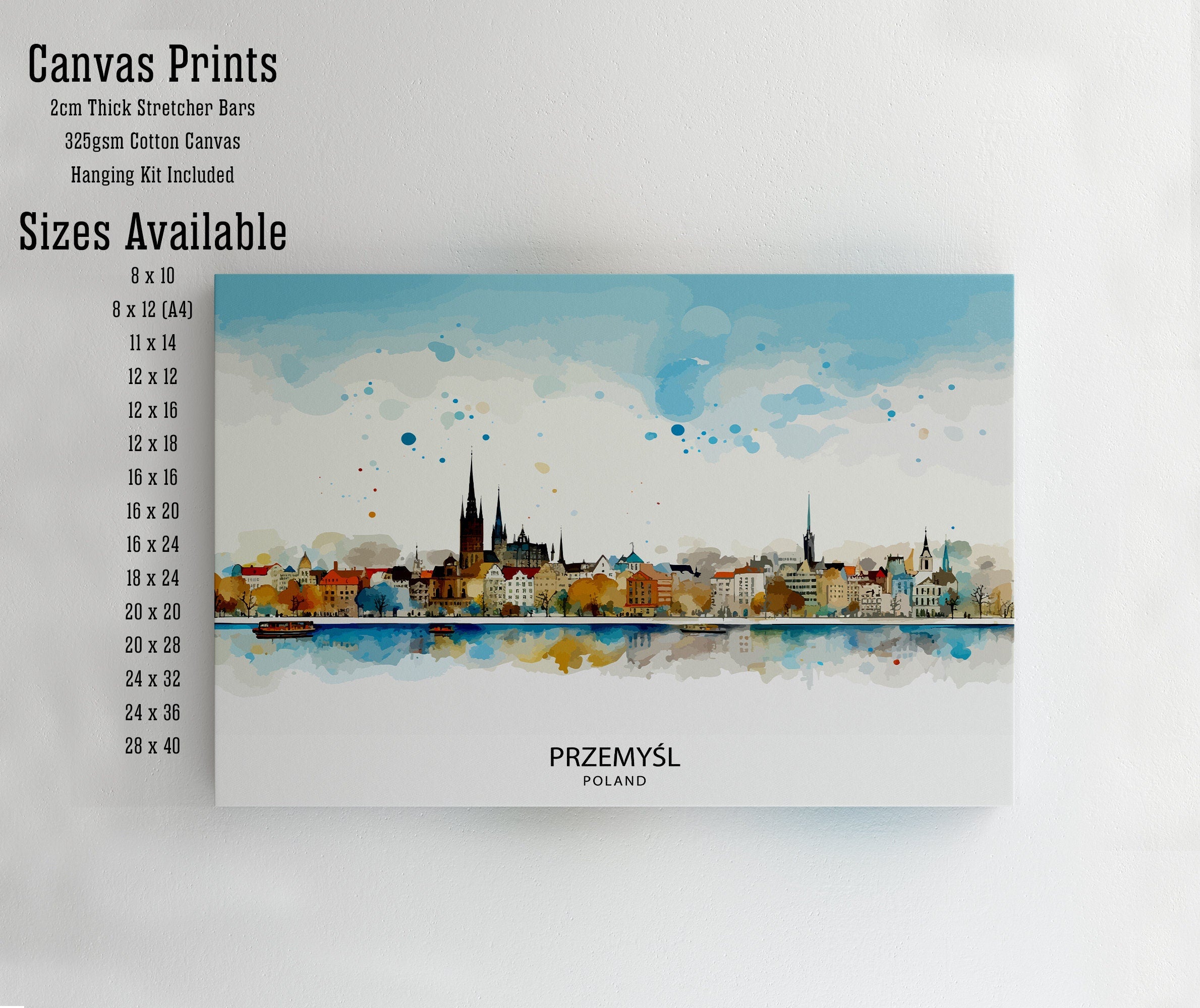 Przemysl Poland Print Historical Cityscape Art Polish Town Poster Eastern European Wall Decor Przemysl Architecture Illustration