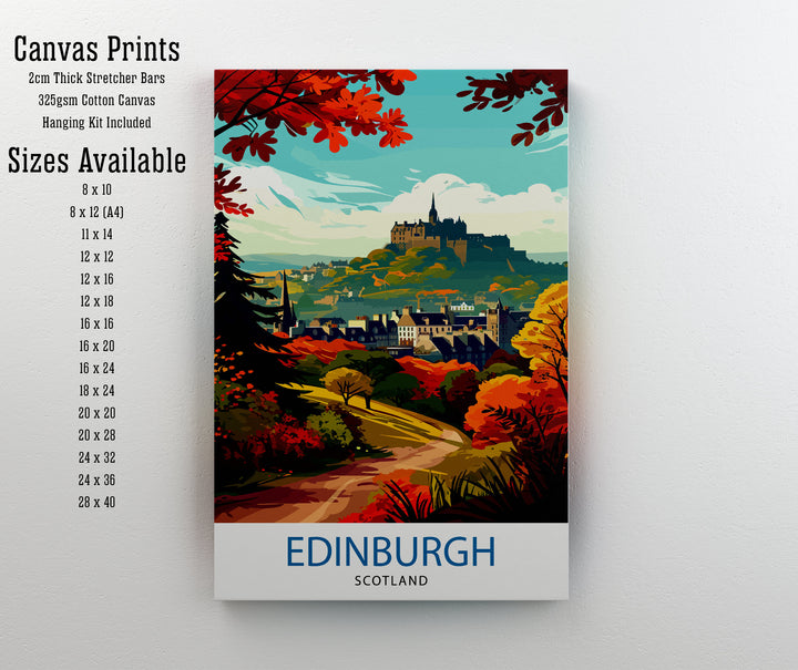 Edinburgh Scotland Travel Poster Edinburgh Wall Art Edinburgh Home Decor Scotland Illustration