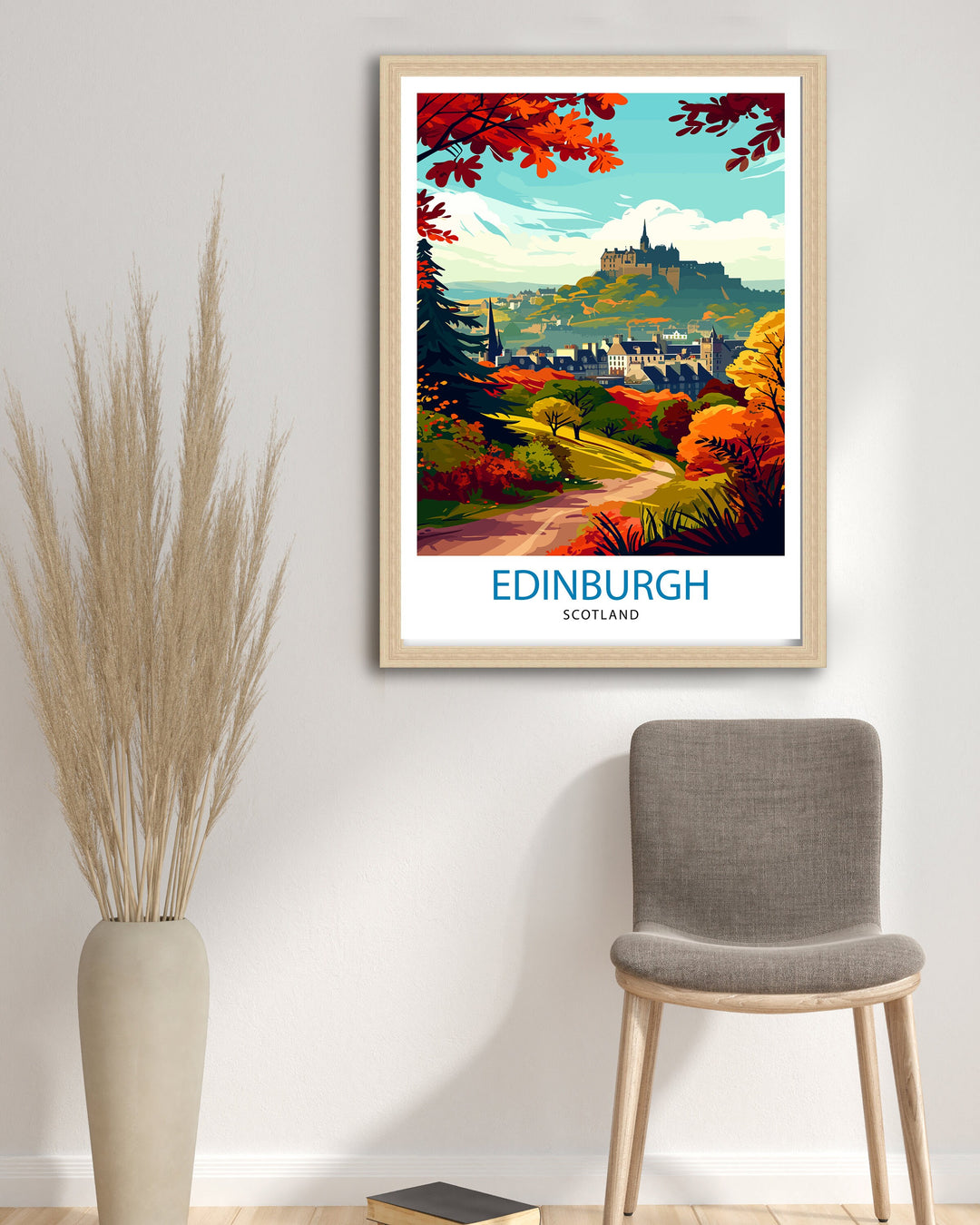 Edinburgh Scotland Travel Poster Edinburgh Wall Art Edinburgh Home Decor Scotland Illustration