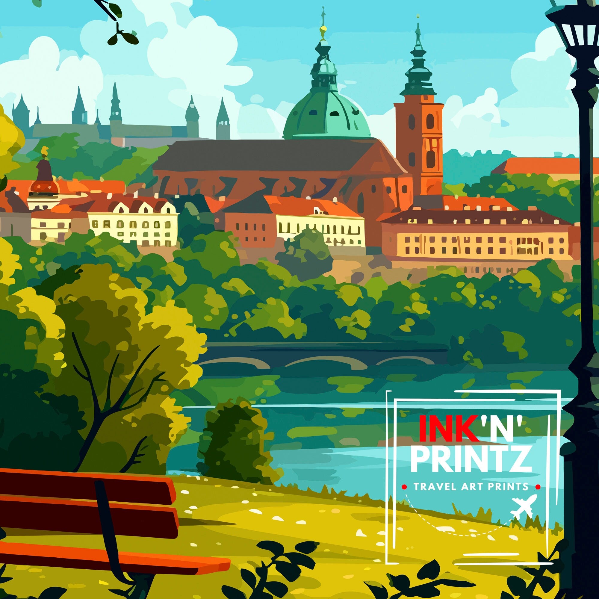 Krakow Poland Travel Print Krakow Wall Decor Krakow Poster Poland Travel Prints Krakow Art Print Krakow Illustration Krakow Wall Art