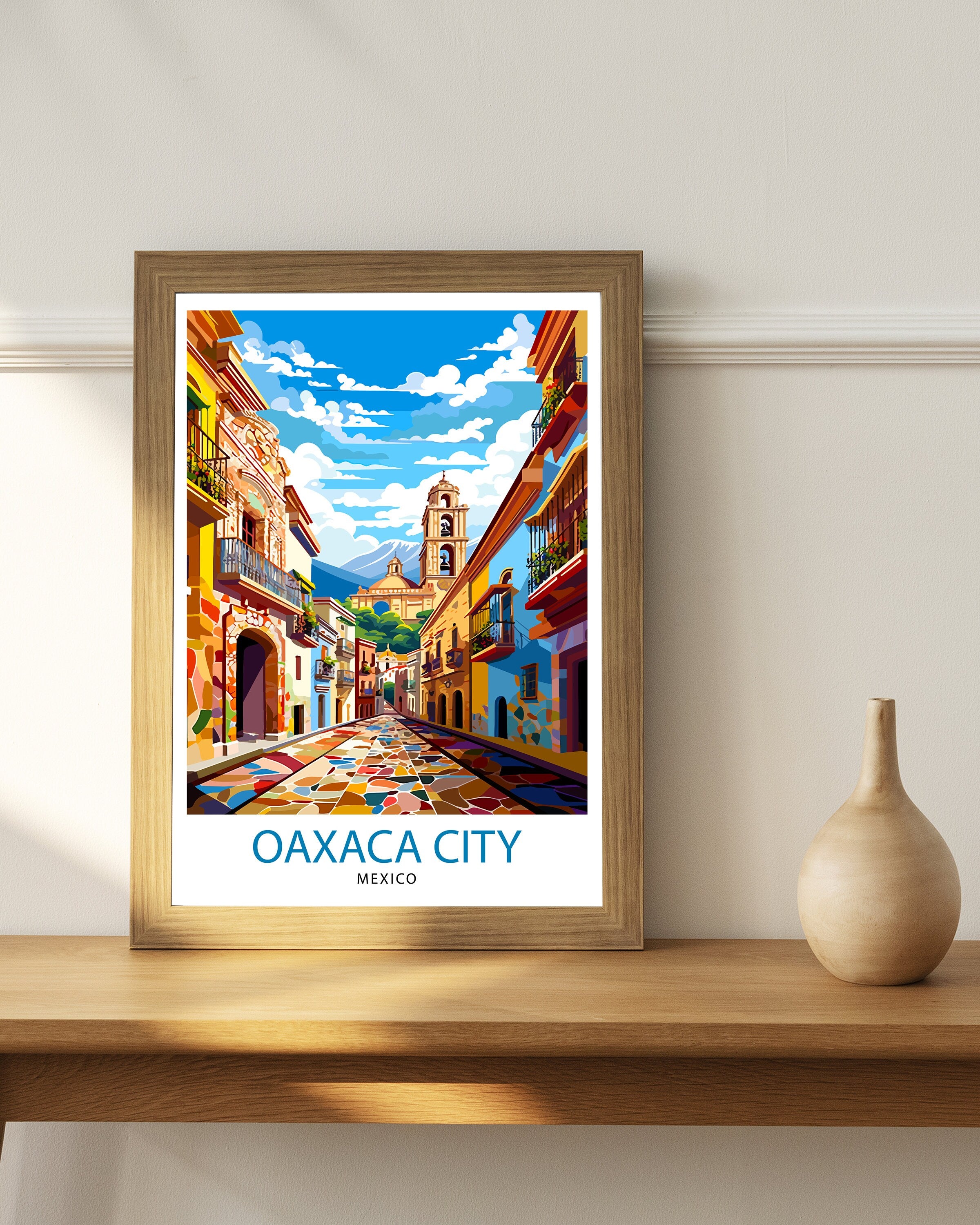 Oaxaca Mexico Travel Print Oaxaca Wall Decor Oaxaca Home Living Decor Oaxaca Mexico Illustration Travel Poster Gift for Oaxaca Mexico Home