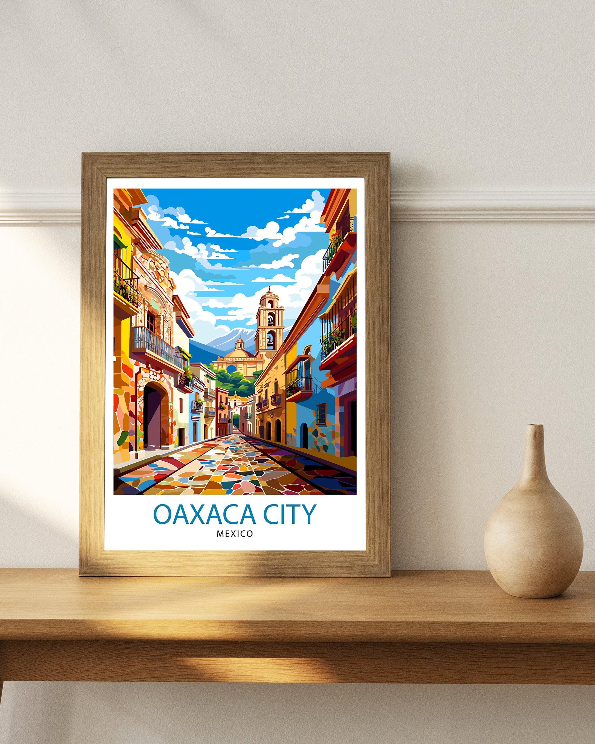Oaxaca Mexico Travel Print Oaxaca Wall Decor Oaxaca Home Living Decor Oaxaca Mexico Illustration Travel Poster Gift for Oaxaca Mexico Home