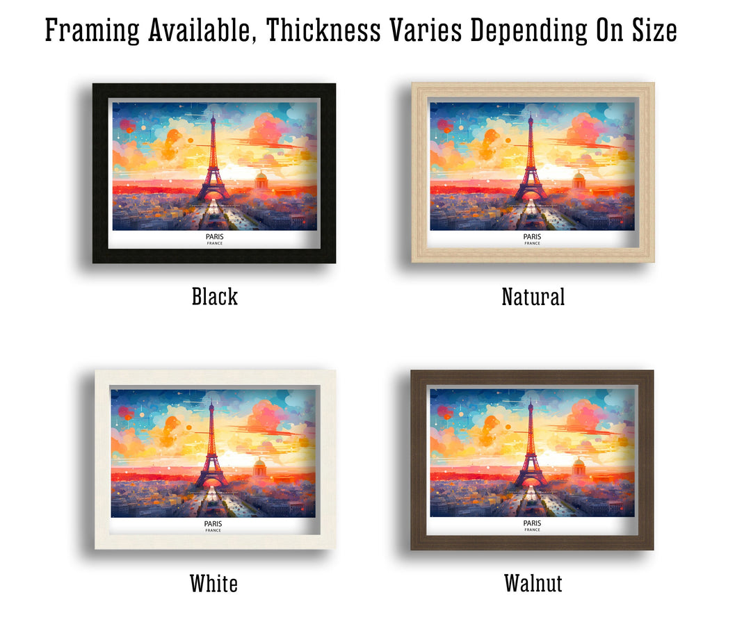 Paris Skyline Poster Iconic Cityscape Art Eiffel Tower Poster French Capital