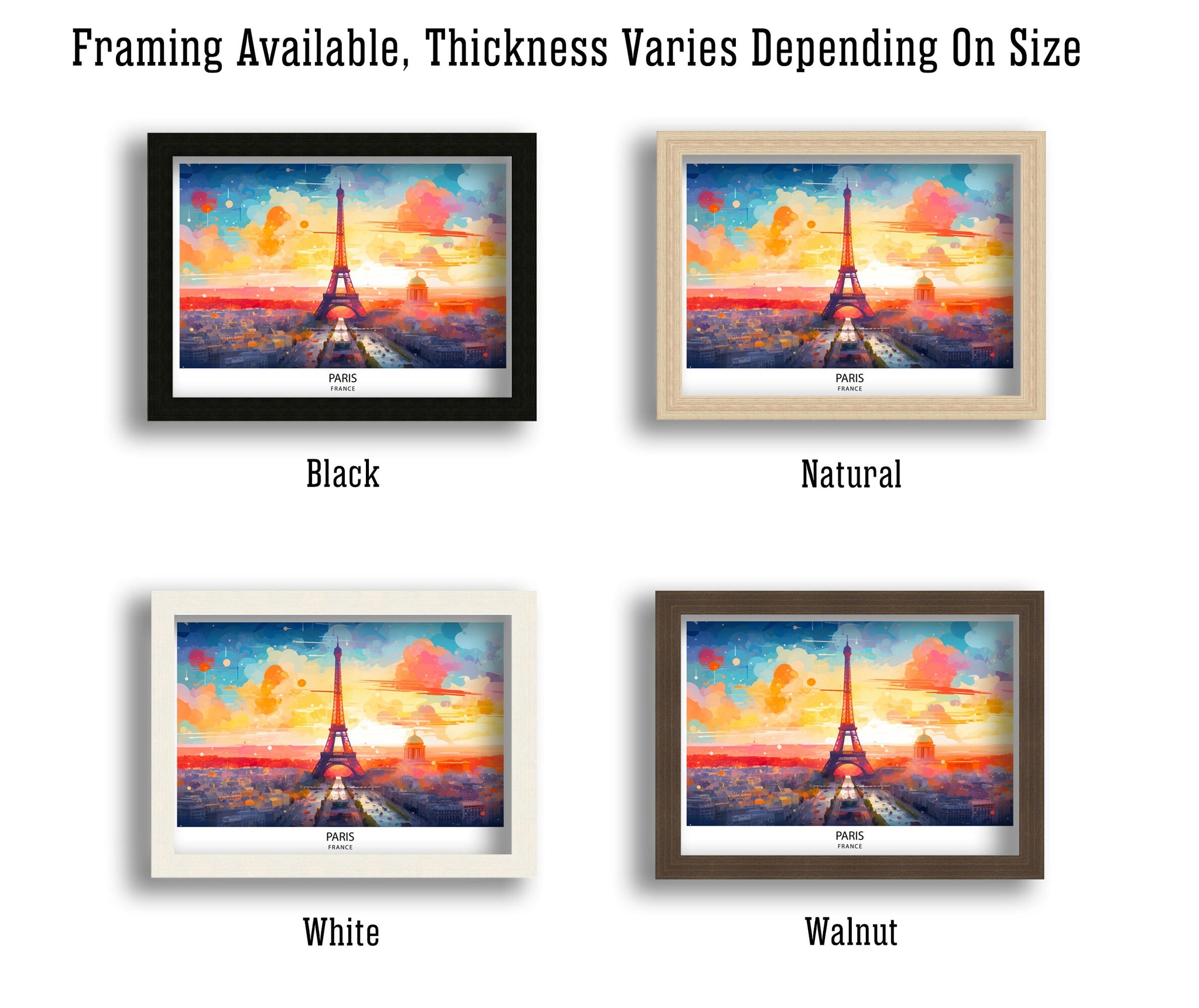 Paris Skyline Print Iconic Cityscape Art Eiffel Tower Poster French Capital Wall Decor Parisian Urban Landscape France City Illustration