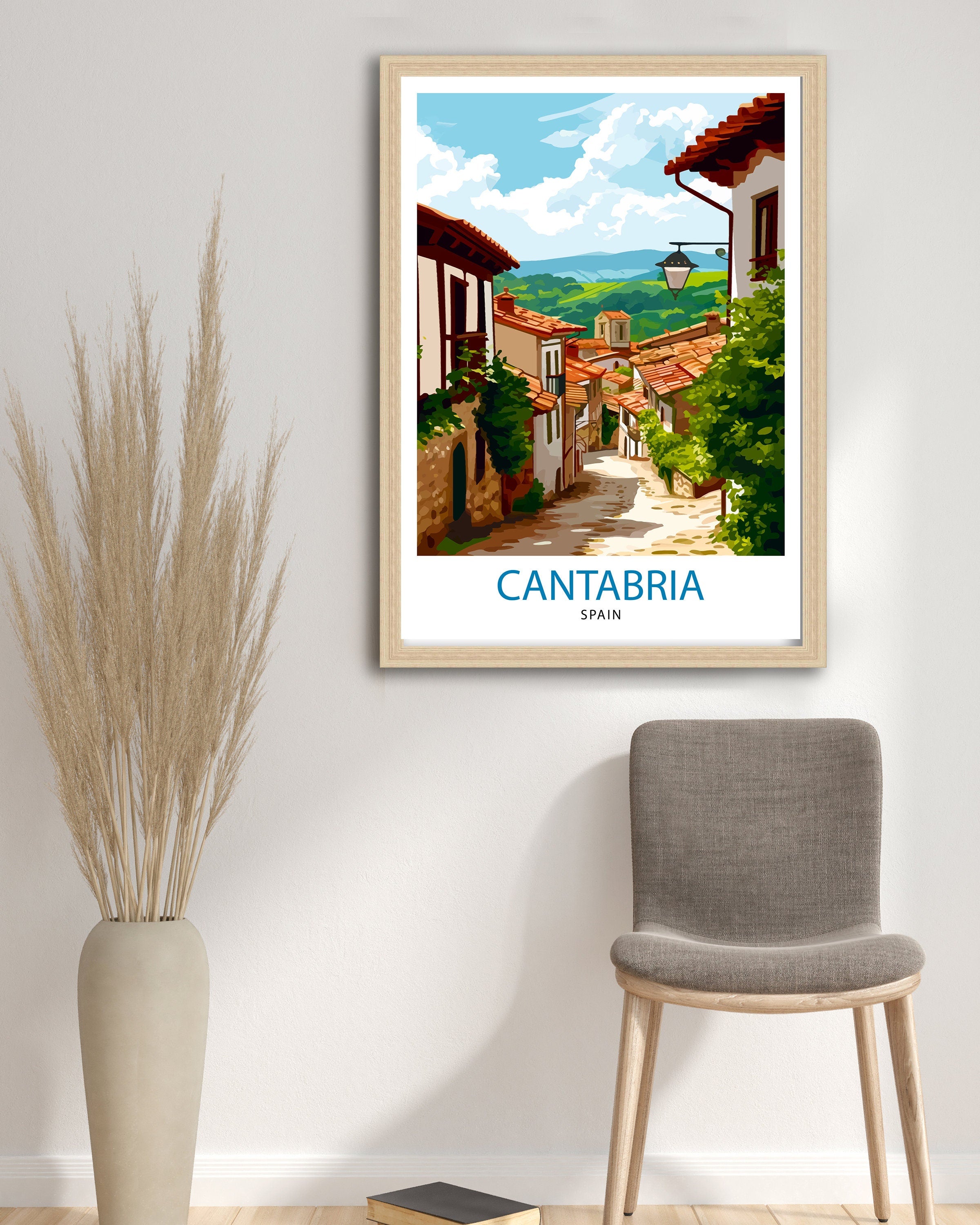 Cantabria Spain Travel Print, Cantabria Wall Decor Cantabria Home Living Decor Cantabria Illustration Travel Poster Gift for Cantabria Spain