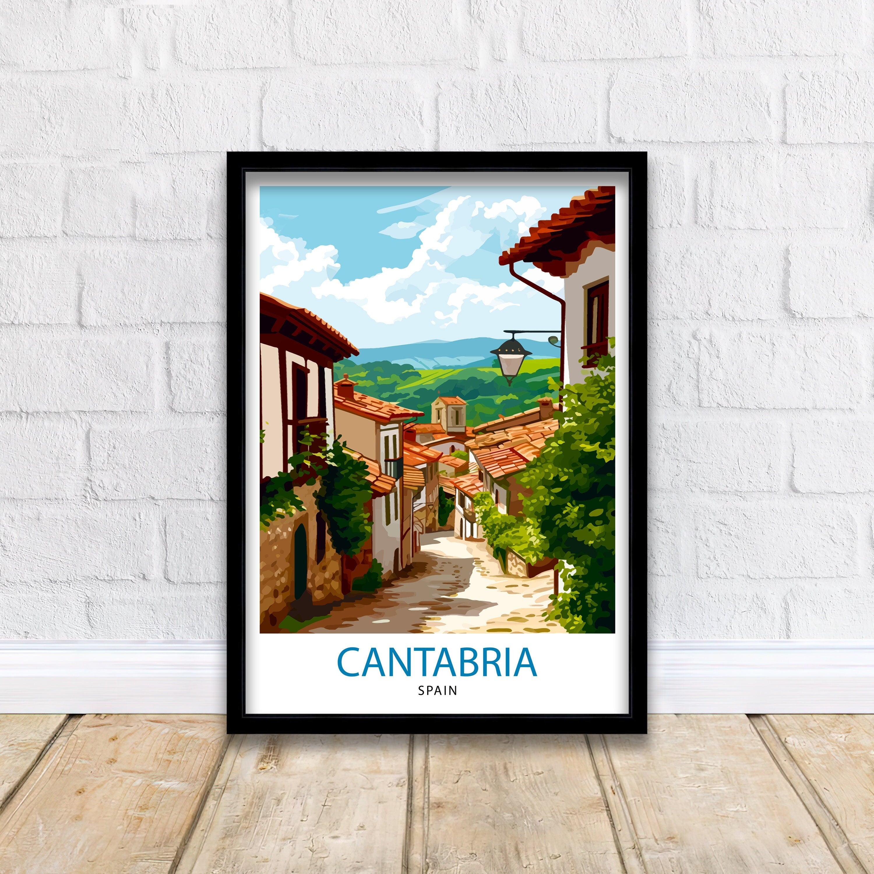 Cantabria Spain Travel Print, Cantabria Wall Decor Cantabria Home Living Decor Cantabria Illustration Travel Poster Gift for Cantabria Spain