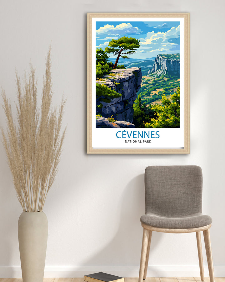 Cevennes National Park Poster French Wilderness Art Cevennes Landscape Poster France Nature