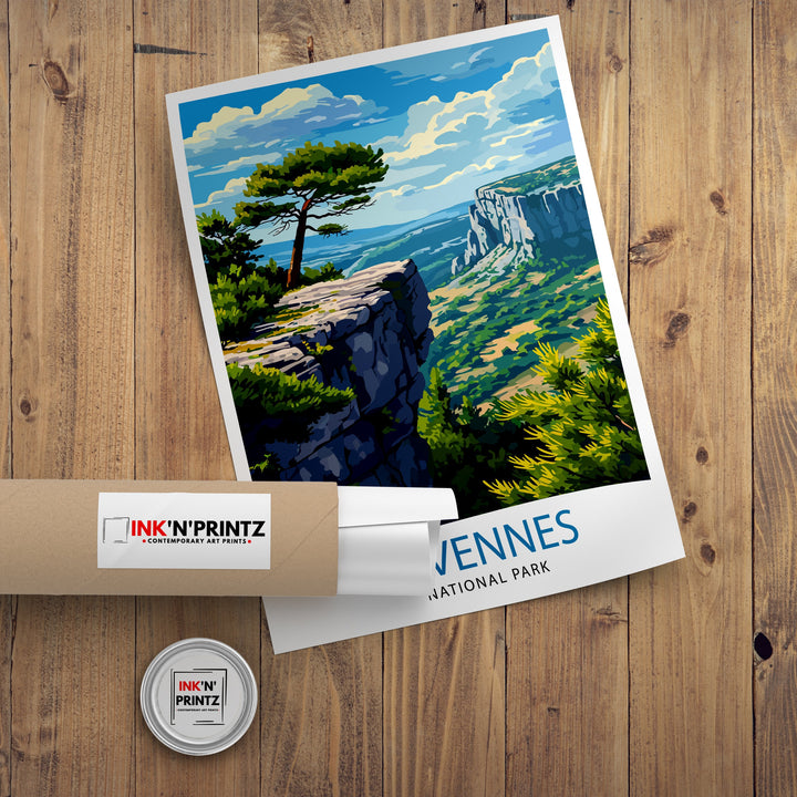 Cevennes National Park Poster French Wilderness Art Cevennes Landscape Poster France Nature