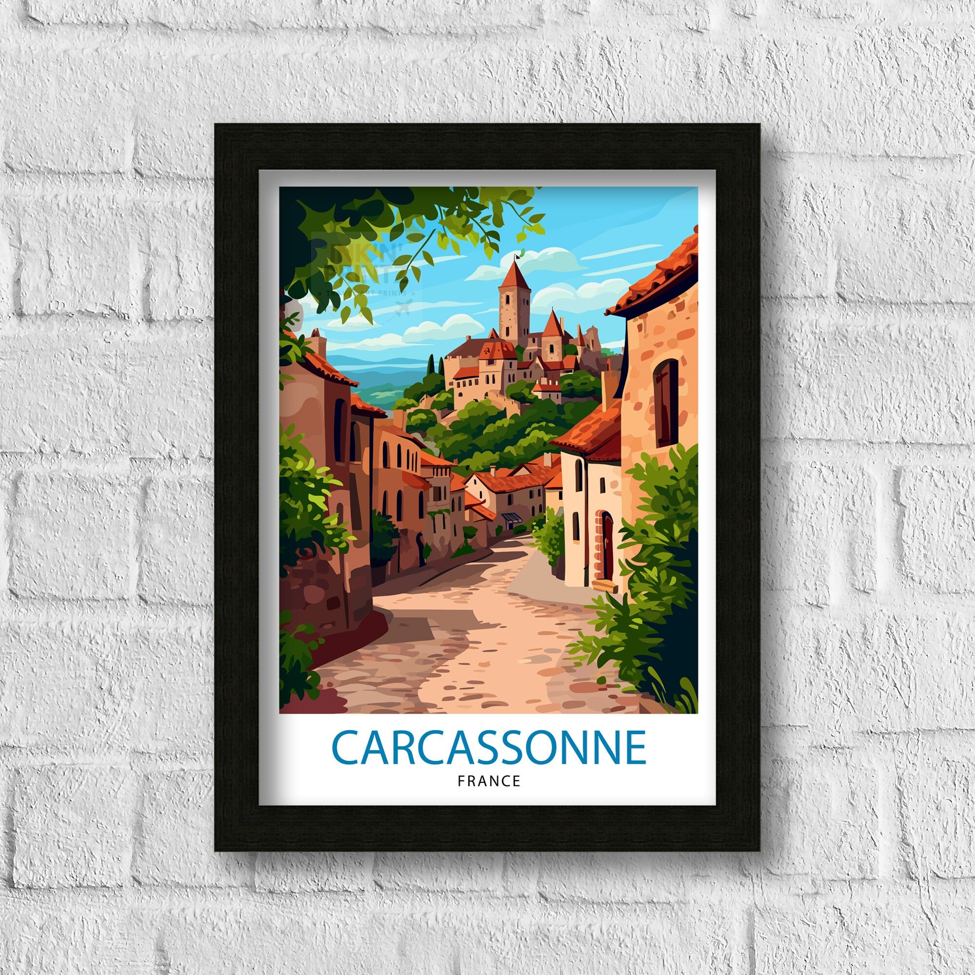Carcassonne France Travel Print Carcassonne Wall Decor Carcassonne Poster France Travel Prints Carcassonne Art Print Carcassonne