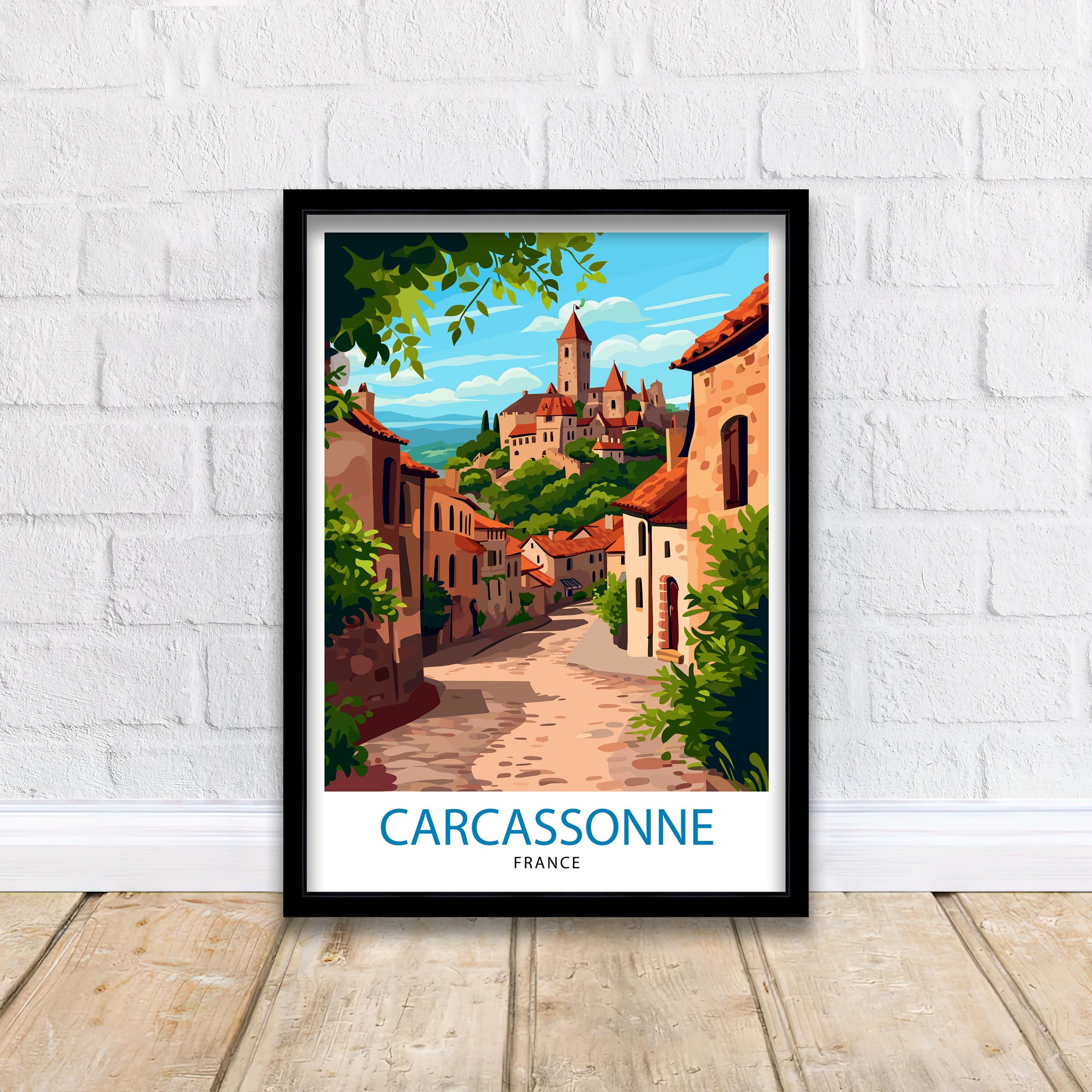 Carcassonne France Travel Print Carcassonne Wall Decor Carcassonne Poster France Travel Prints Carcassonne Art Print Carcassonne