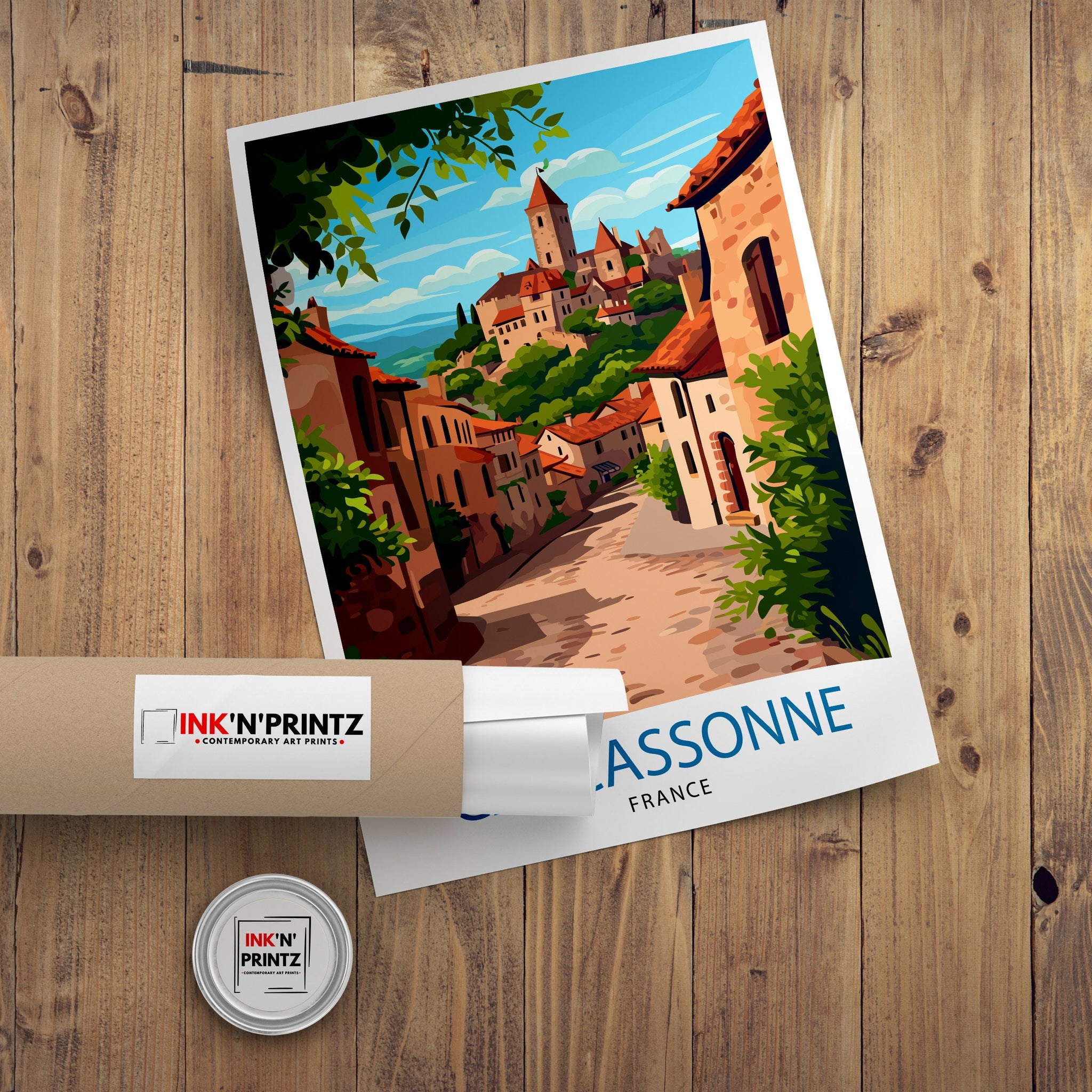Carcassonne France Travel Print Carcassonne Wall Decor Carcassonne Poster France Travel Prints Carcassonne Art Print Carcassonne