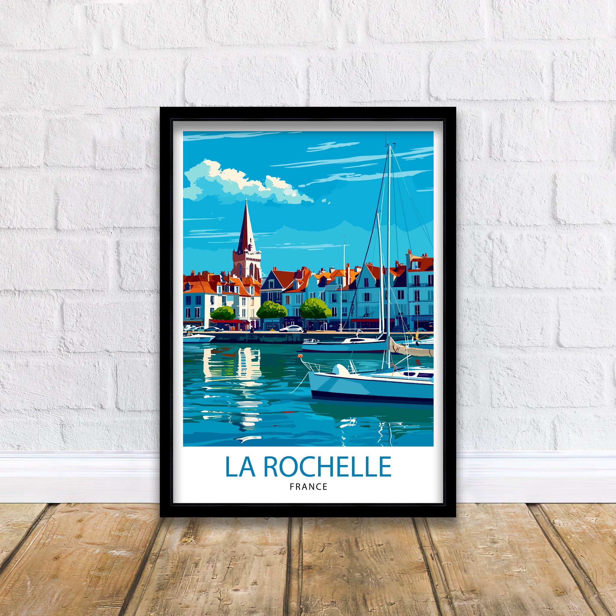 La Rochelle Travel Print La Rochelle Wall Decor France Illustration Travel Poster Gift for La Rochelle Home Decor