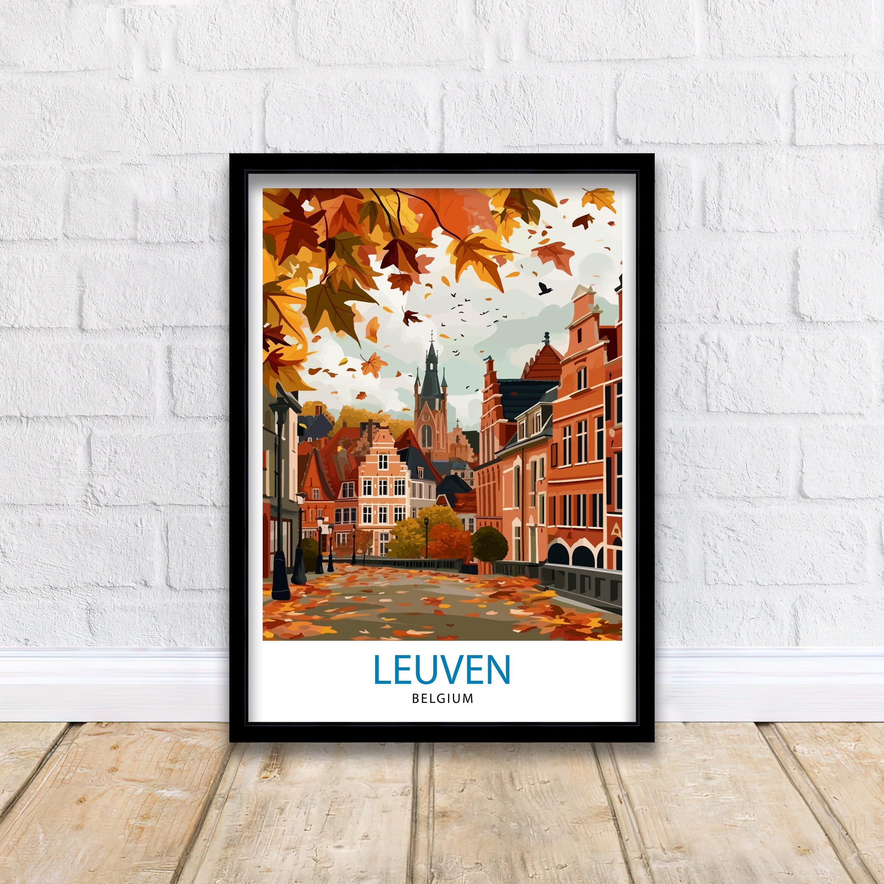 Leuven Belgium Travel Print Leuven Wall Art Leuven Home Decor Leuven Illustration Travel Poster Gift For Leuven Belgium Home Decor
