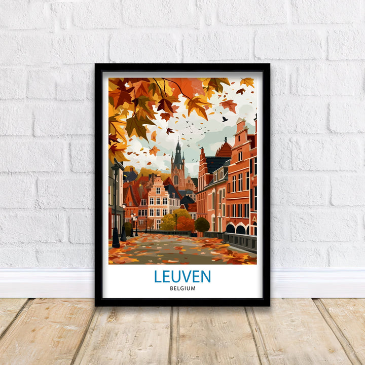 Leuven Belgium Travel Poster Leuven Wall Art Leuven Home Decor Leuven Illustration Travel Poster Gift For Leuven Belgium Home Decor