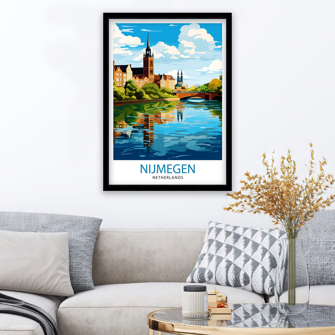 Amsterdam Travel Poster Amsterdam Wall Art Amsterdam Cityscape Netherlands Illustration Amsterdam Travel Poster Gift for Amsterdam Lovers