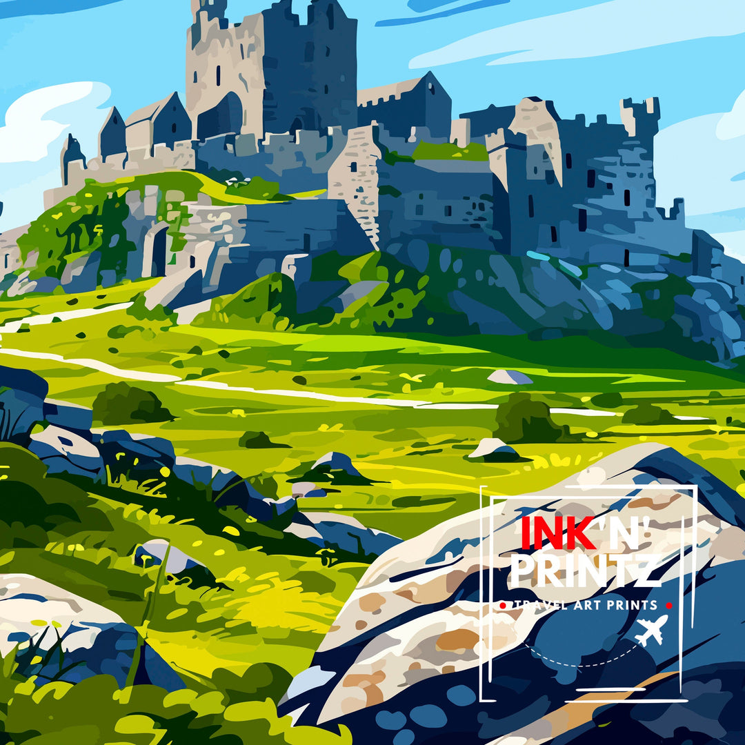 Rock of Cashel Ireland Poster Historic Castle Art Irish Landmark Poster Medieval Architecture