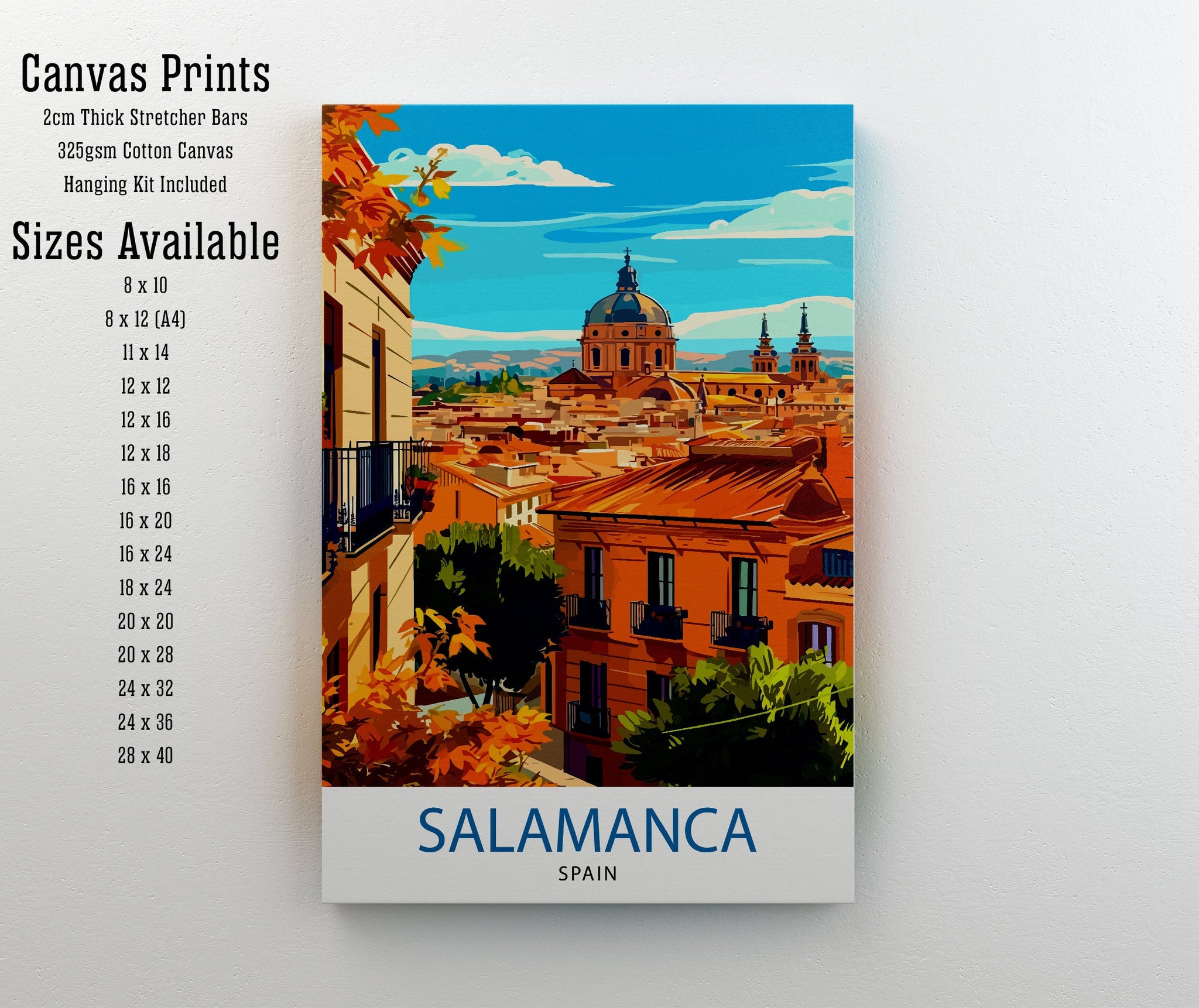 Salamanca Spain Travel Print | Salamanca Wall Art | Salamanca Illustration | Spain Travel Poster | Salamanca Gift | Spain Home Decor