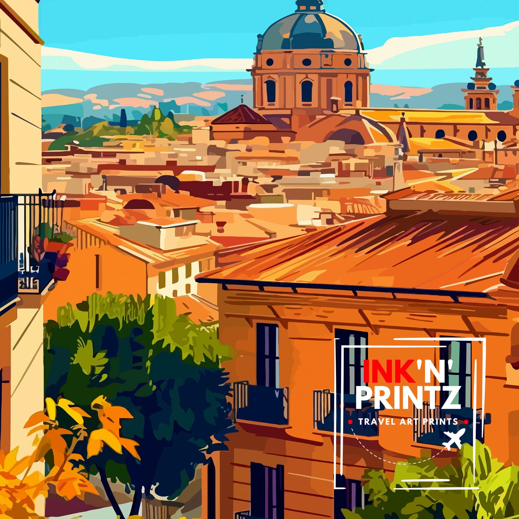Salamanca Spain Travel Print | Salamanca Wall Art | Salamanca Illustration | Spain Travel Poster | Salamanca Gift | Spain Home Decor