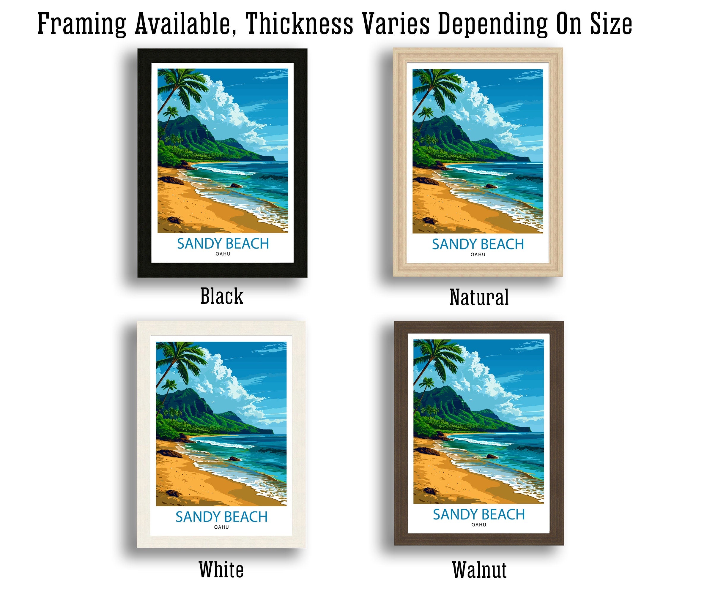 Sandy Beach Oahu Poster