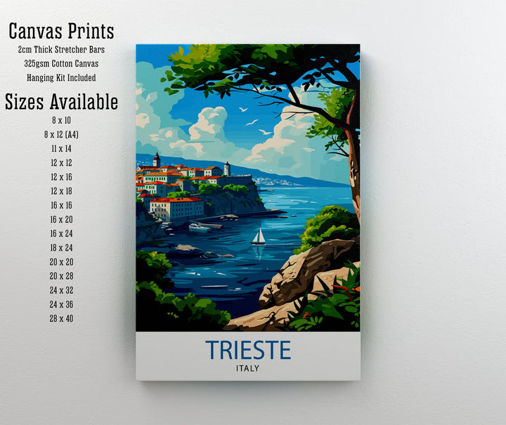 Trieste Italy Travel Poster Trieste Wall Art Trieste Home Decor Italy Travel Poster Trieste Illustration Trieste Gift