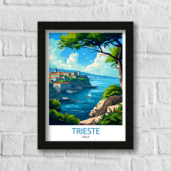 Trieste Italy Travel Poster Trieste Wall Art Trieste Home Decor Italy Travel Poster Trieste Illustration Trieste Gift