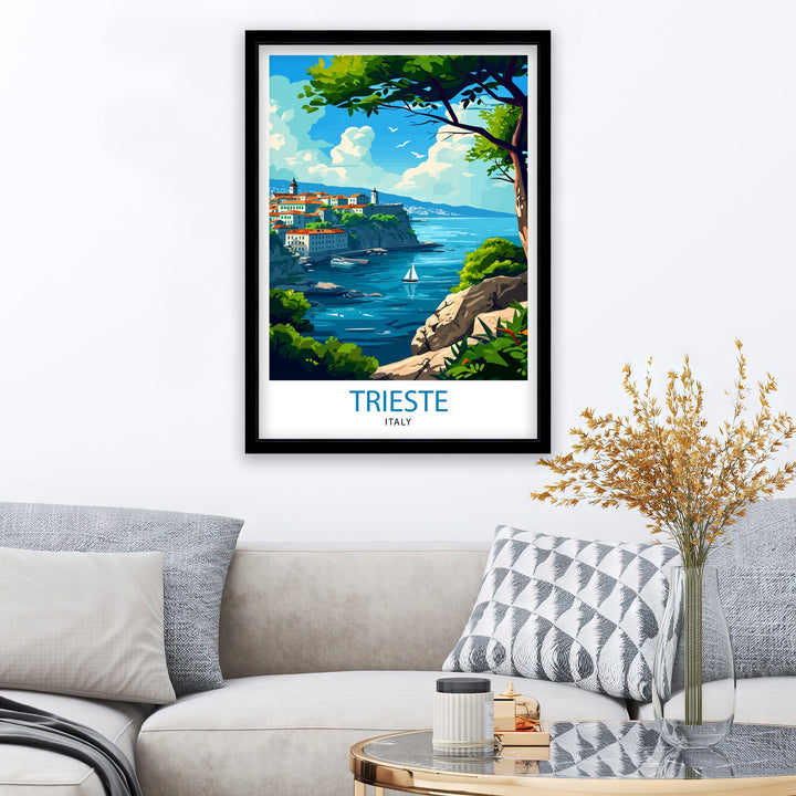 Trieste Italy Travel Poster Trieste Wall Art Trieste Home Decor Italy Travel Poster Trieste Illustration Trieste Gift