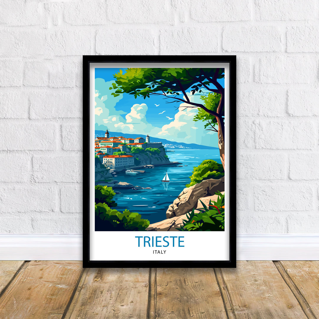 Trieste Italy Travel Poster Trieste Wall Art Trieste Home Decor Italy Travel Poster Trieste Illustration Trieste Gift